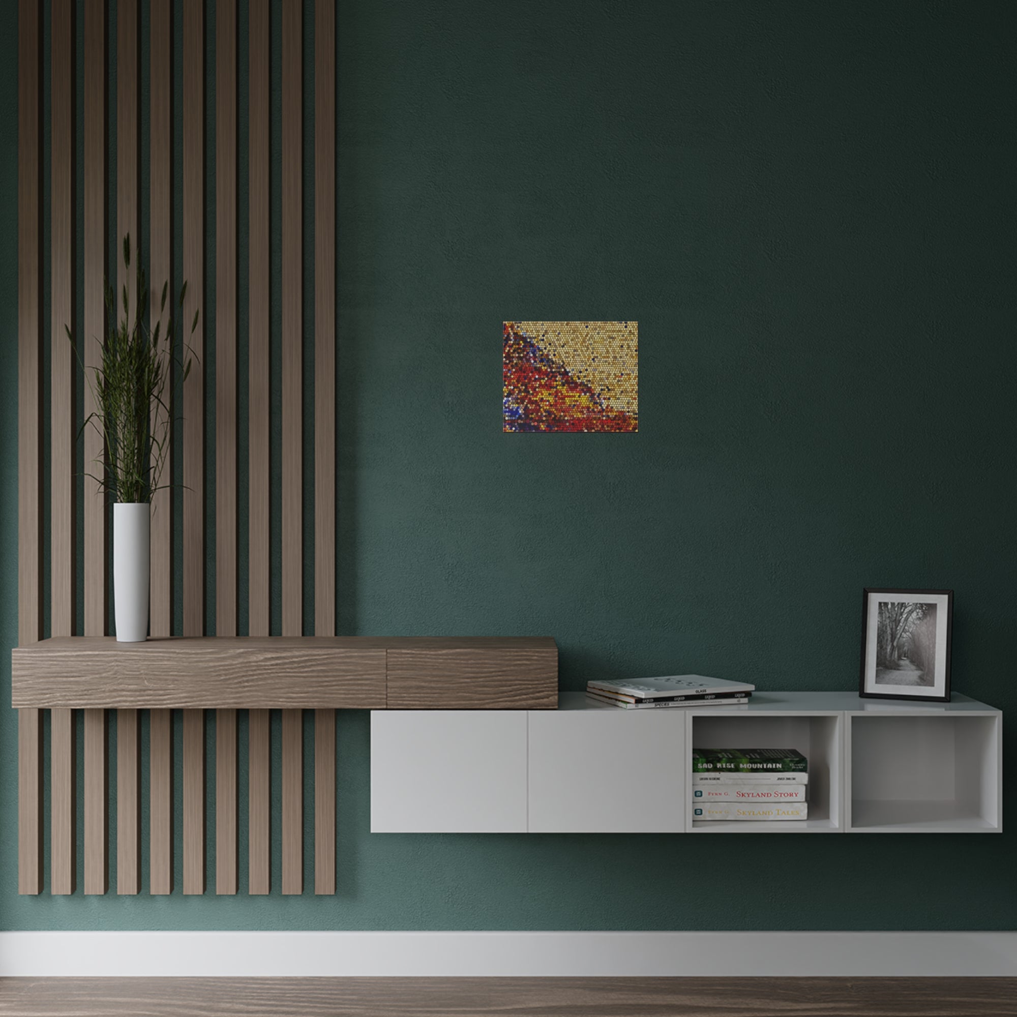 Hexagonal Warmth and Motion | Satin Print
