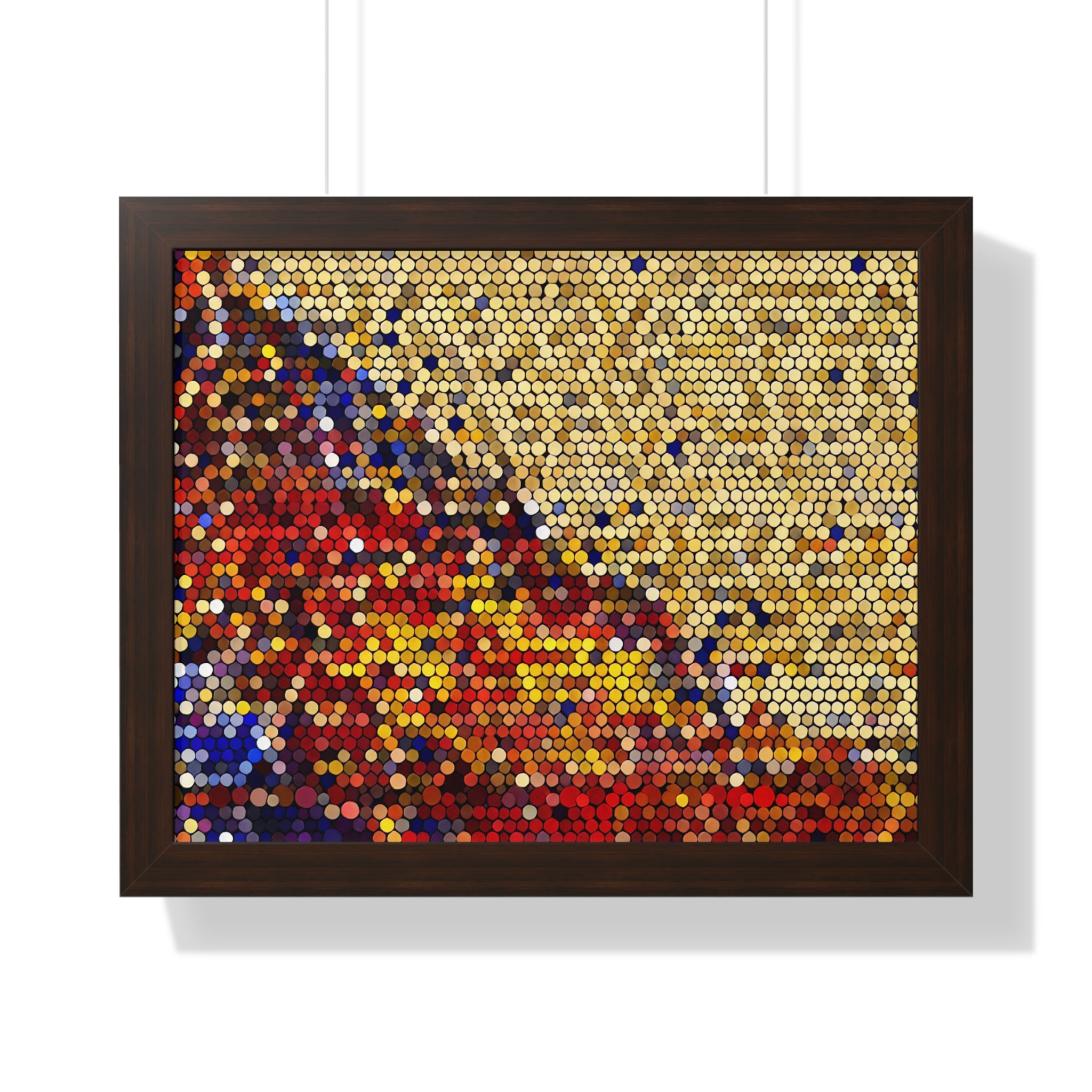 Hexagonal Warmth and Motion | Framed Print