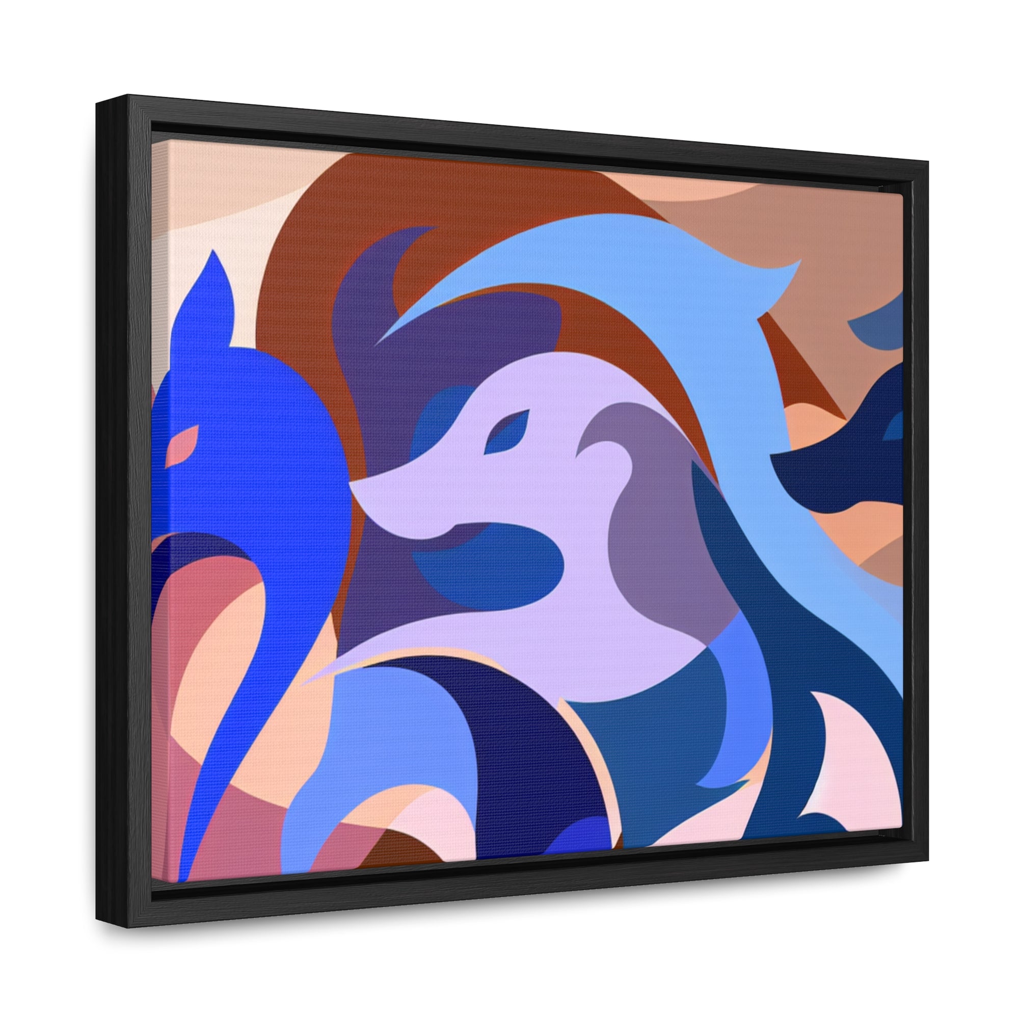 Foxes in Fluidity | Framed Canvas