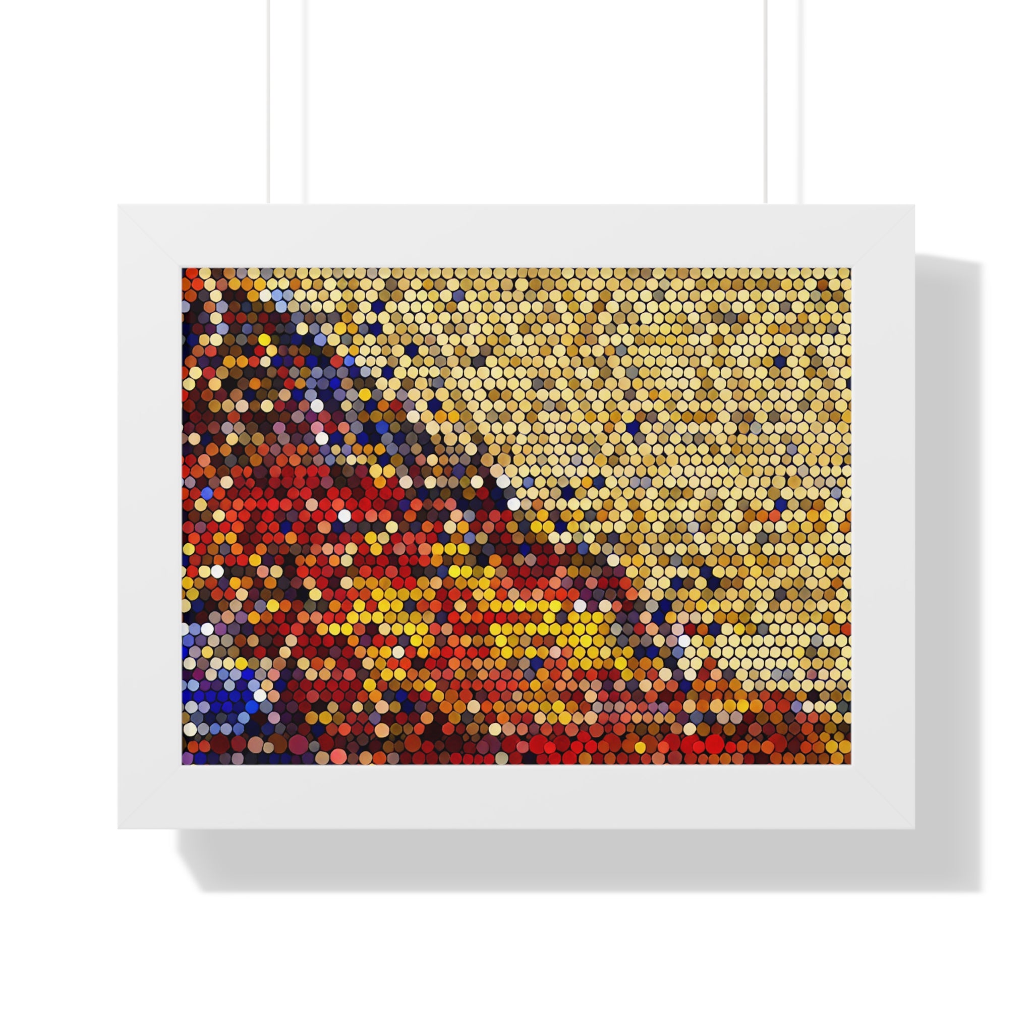 Hexagonal Warmth and Motion | Framed Print