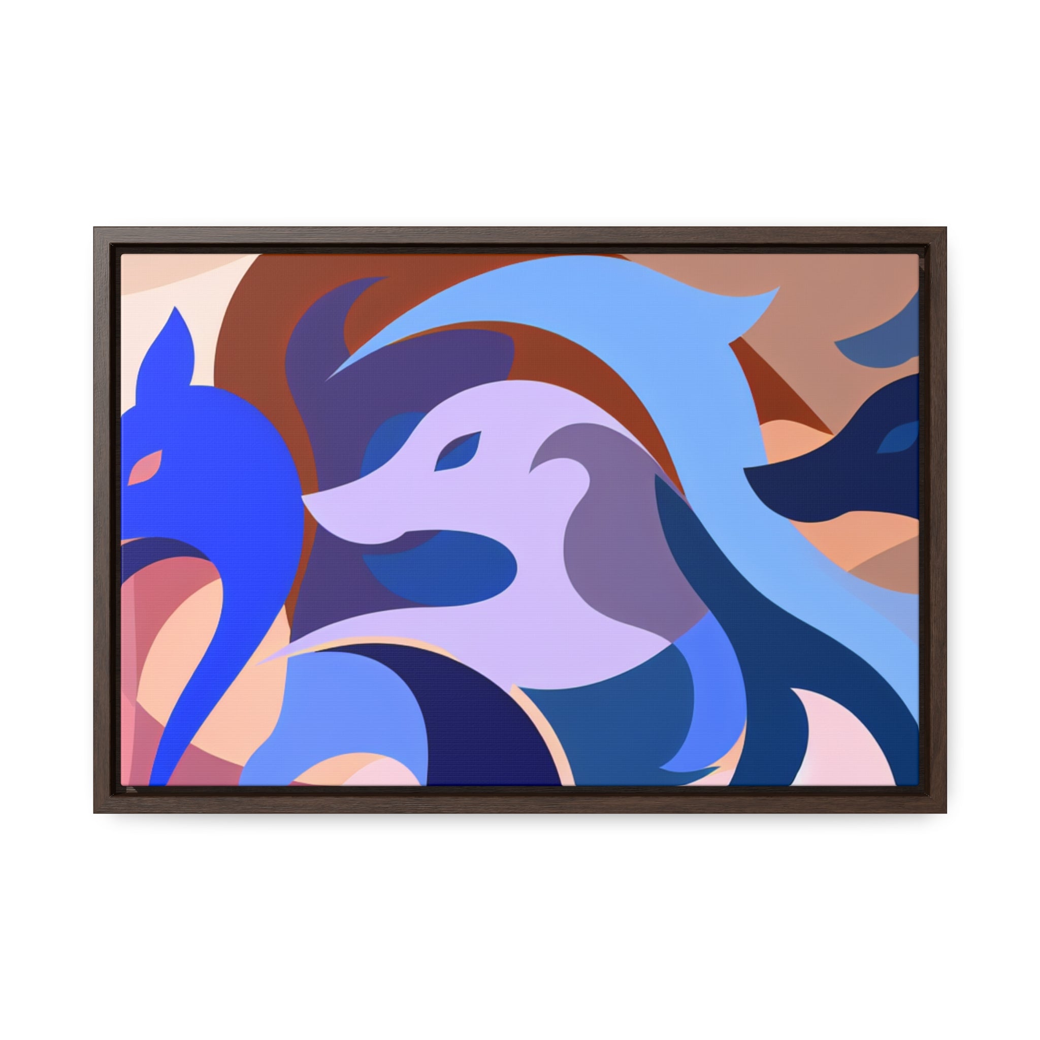 Foxes in Fluidity | Framed Canvas