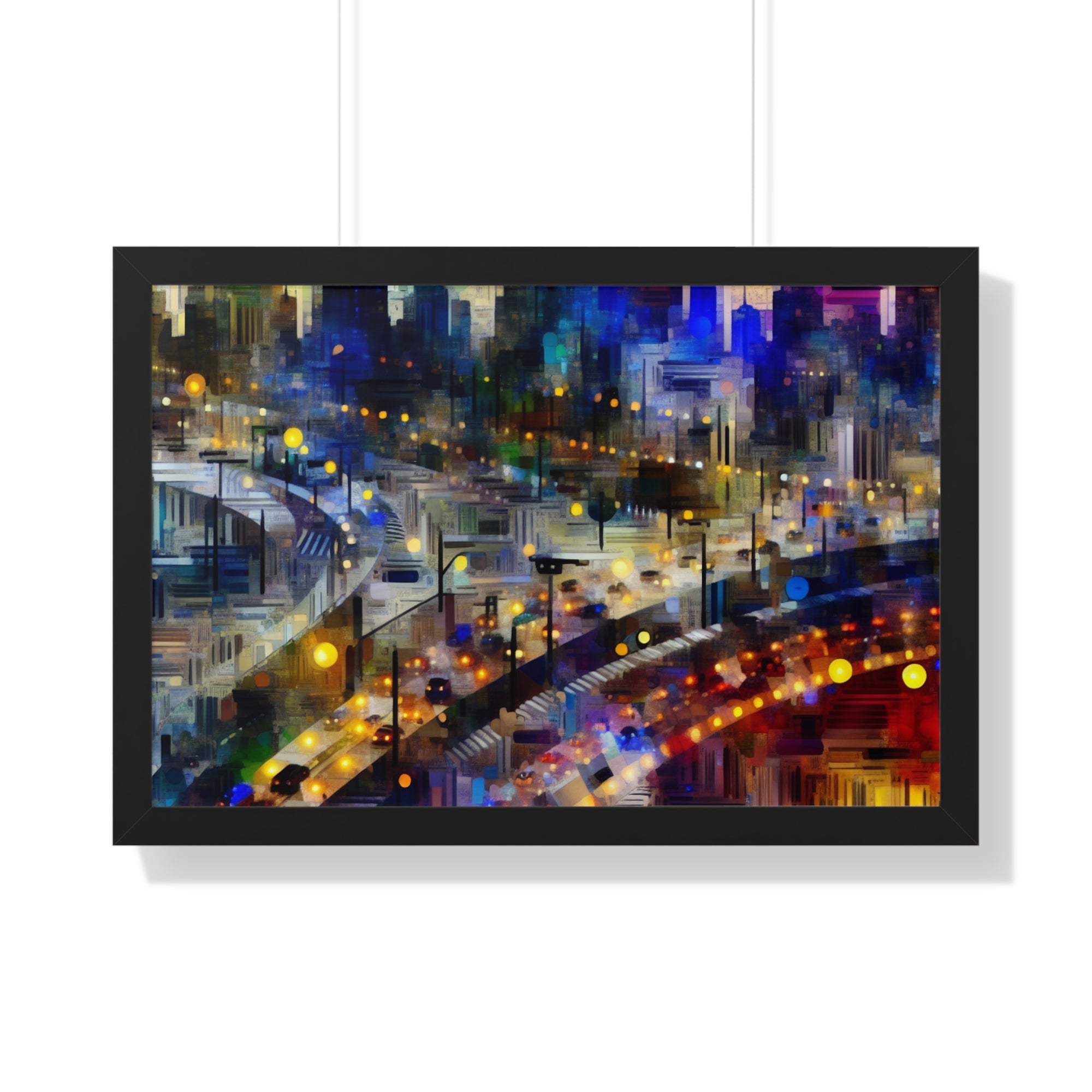 Neon Reverie and Shadows | Framed Print