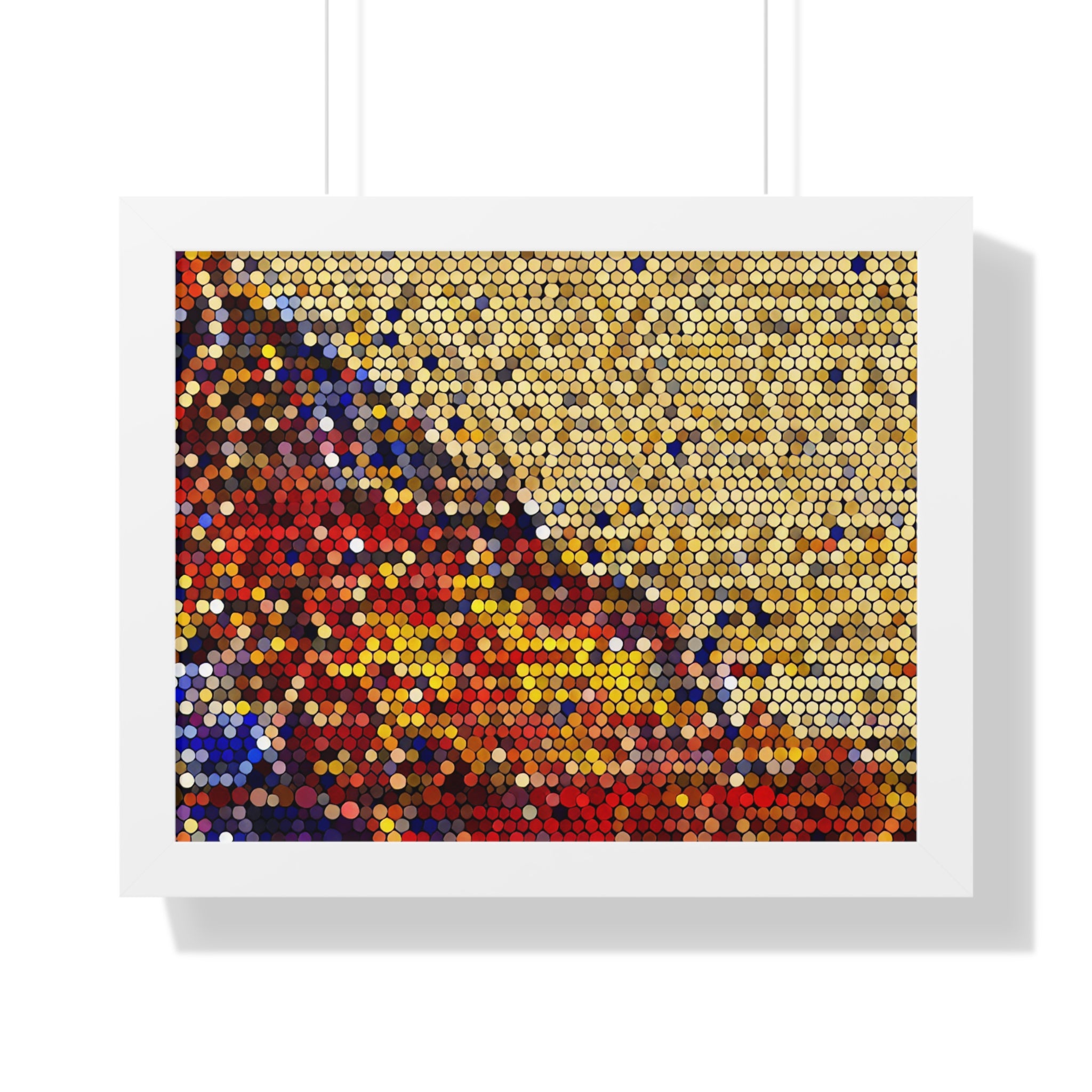 Hexagonal Warmth and Motion | Framed Print