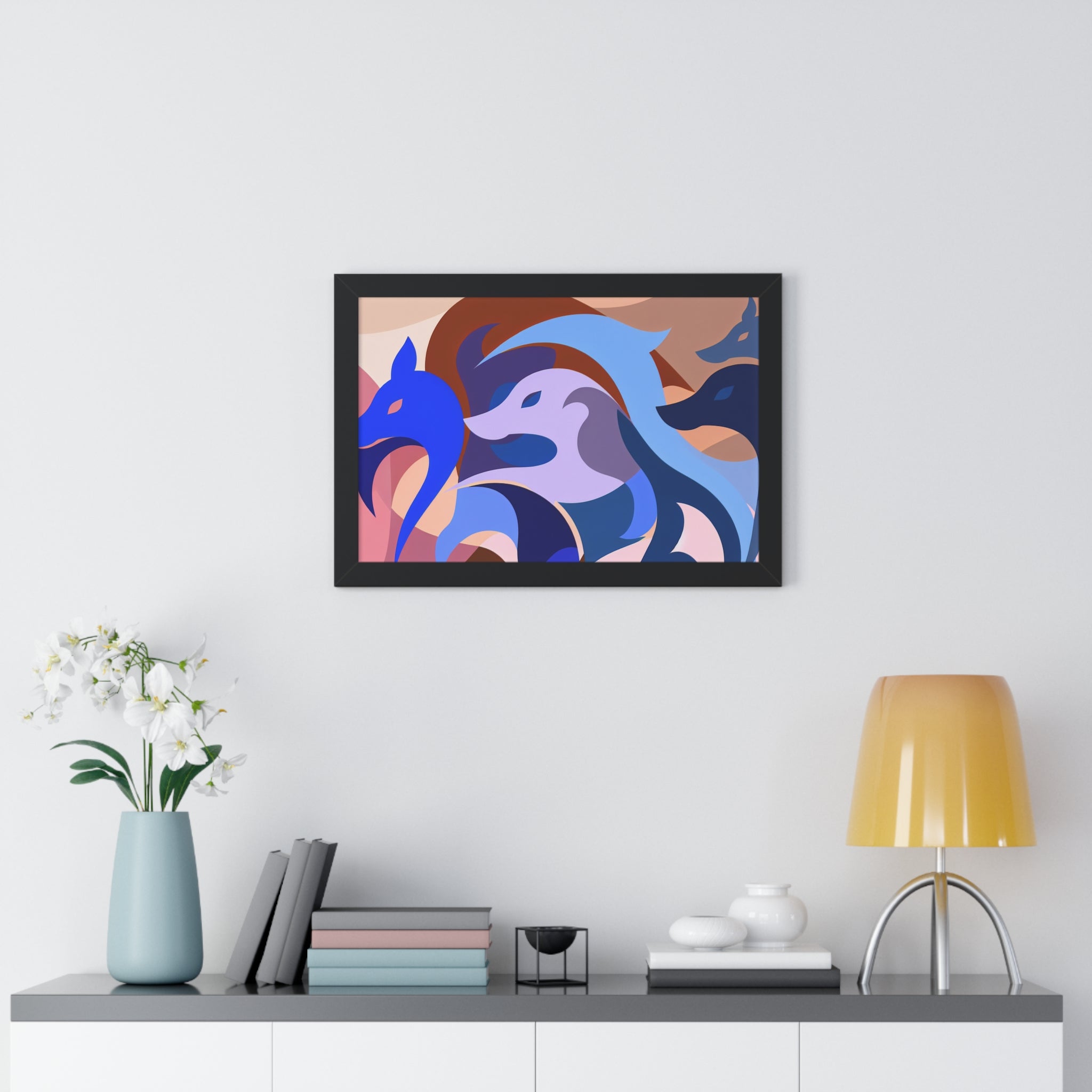 Foxes in Fluidity | Framed Print