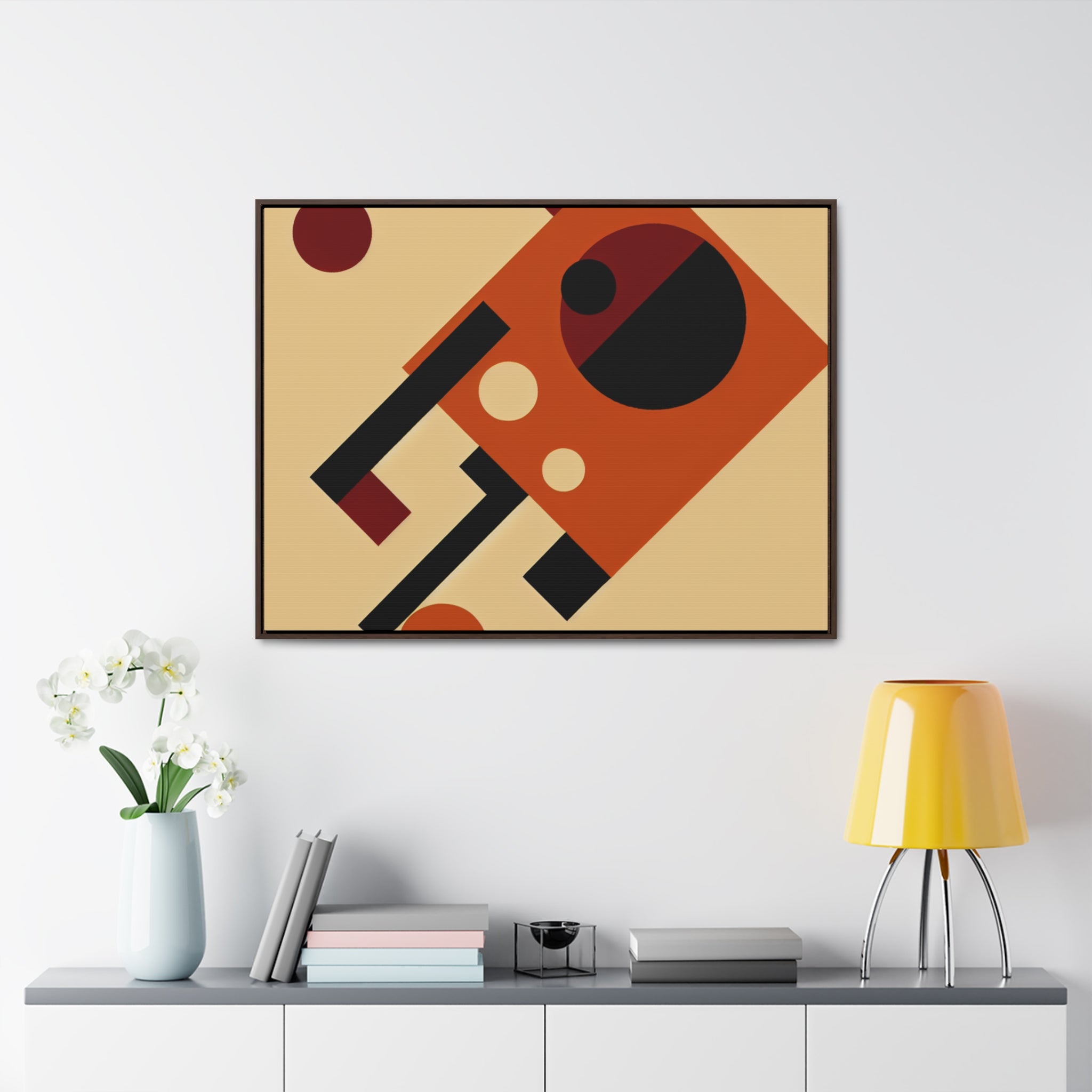 Fiery Harmony of Shapes | Framed Canvas