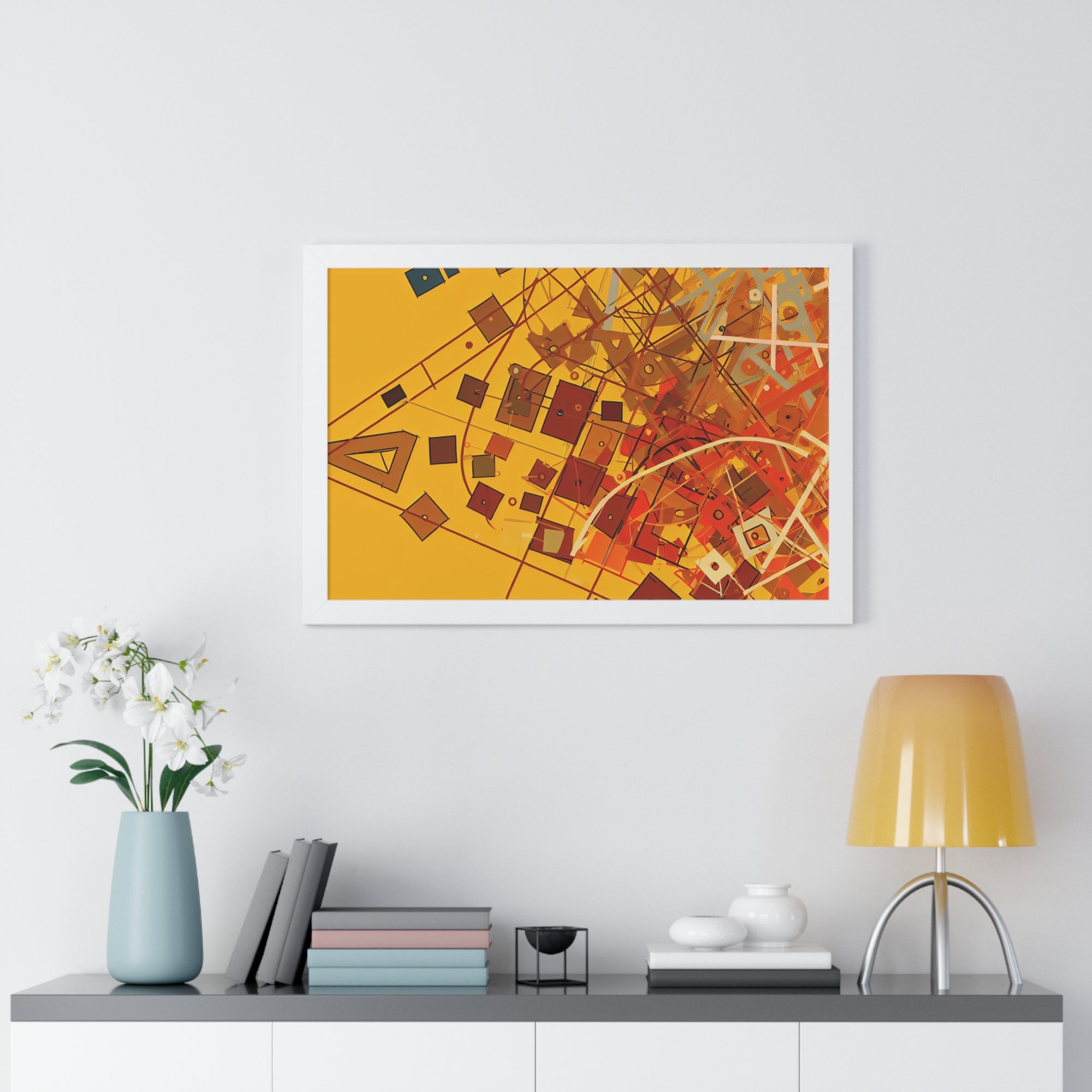 Vibrant Geometry Dance | Framed Print