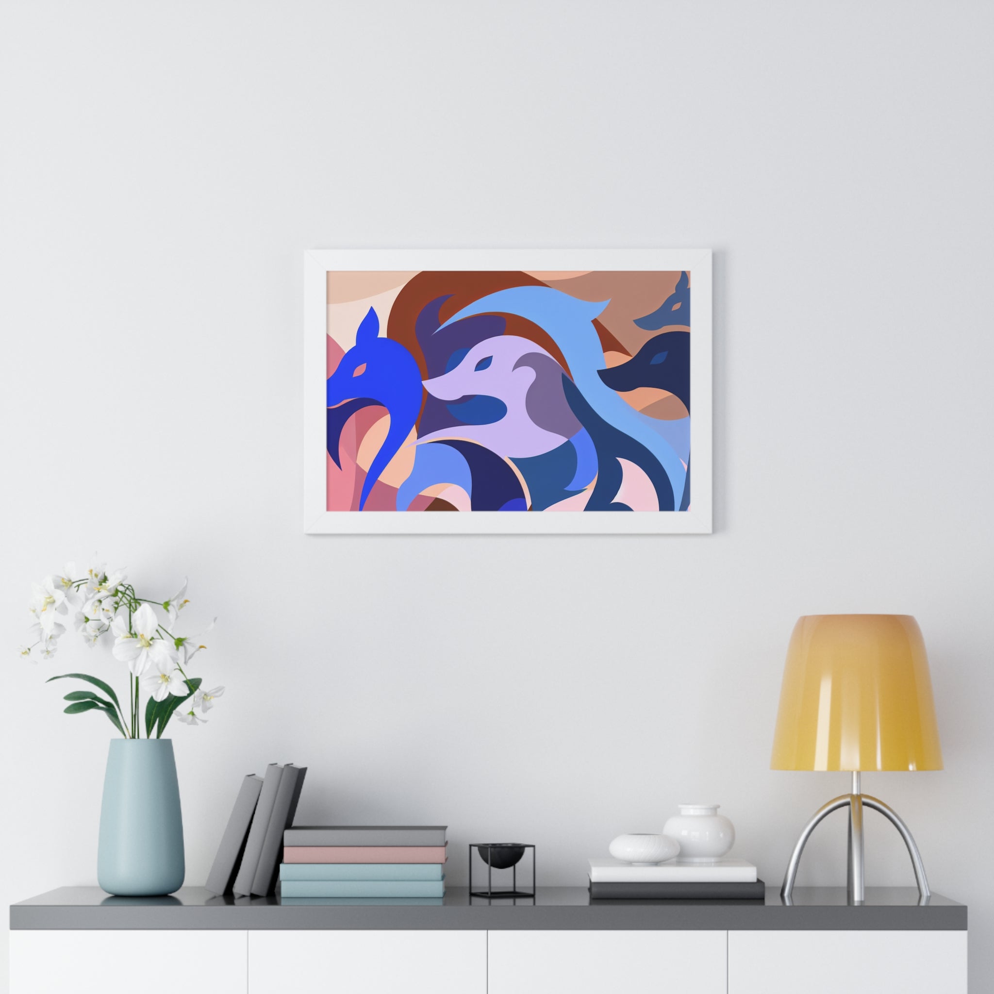 Foxes in Fluidity | Framed Print