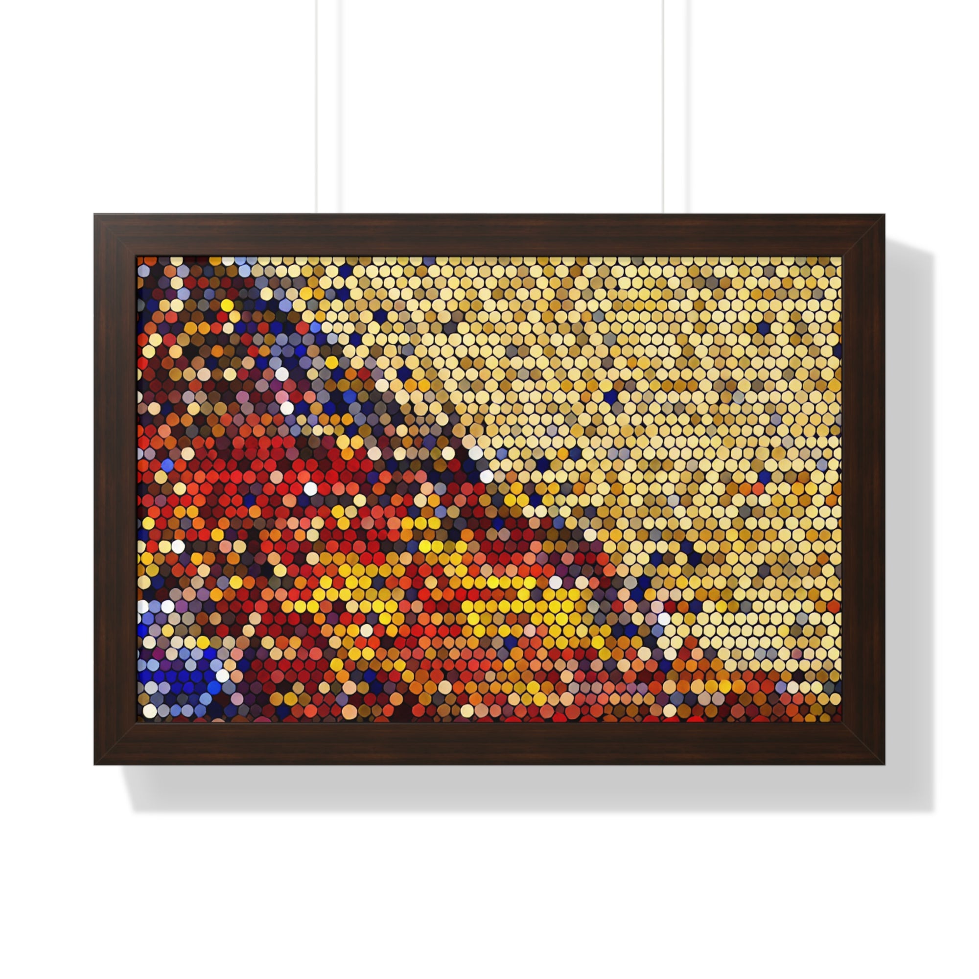 Hexagonal Warmth and Motion | Framed Print