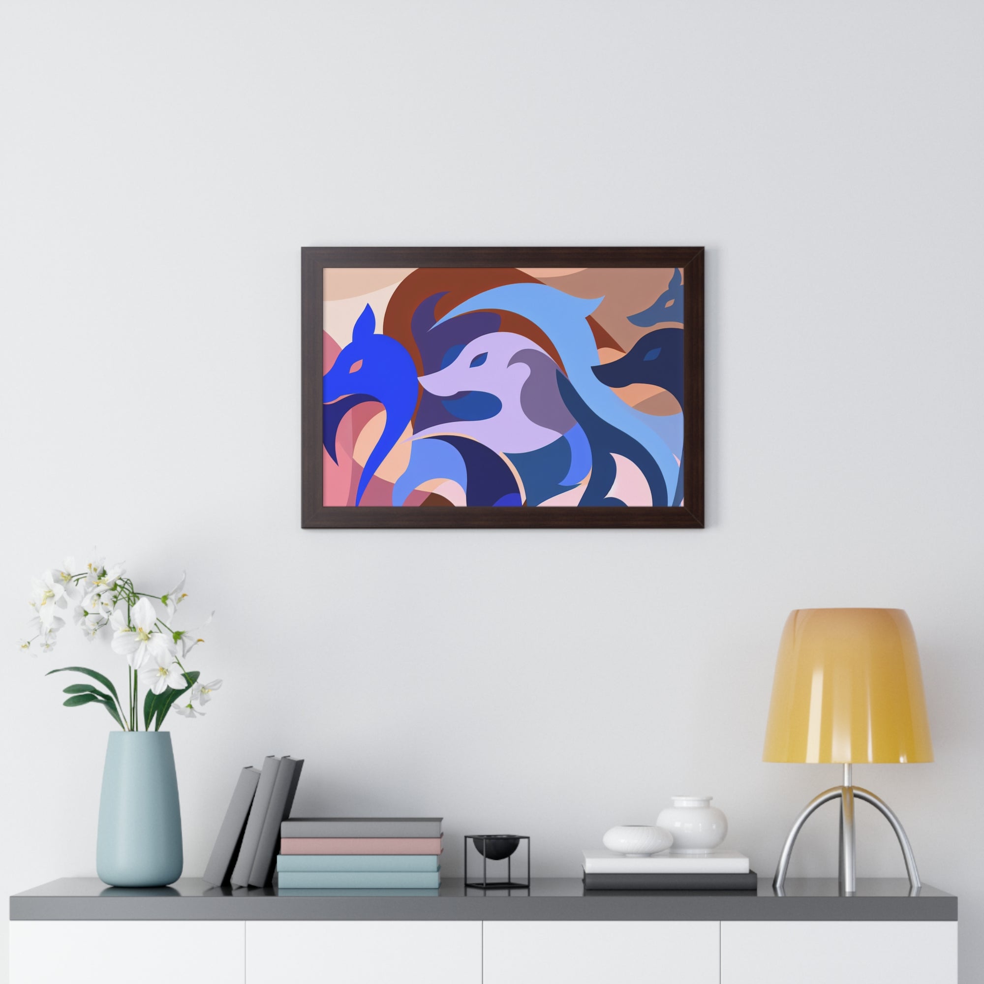 Foxes in Fluidity | Framed Print