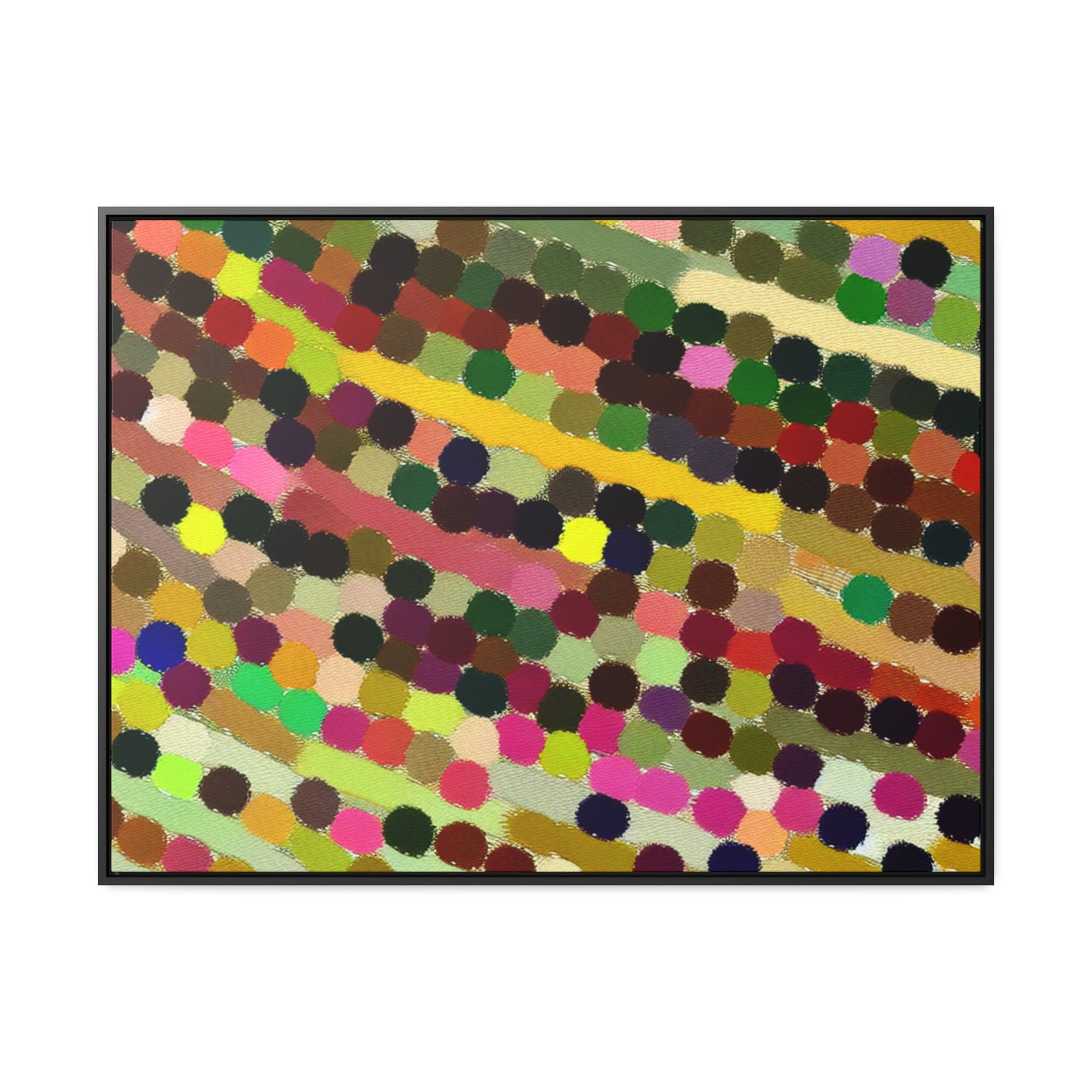 Ebullient Dot Symphony | Framed Canvas