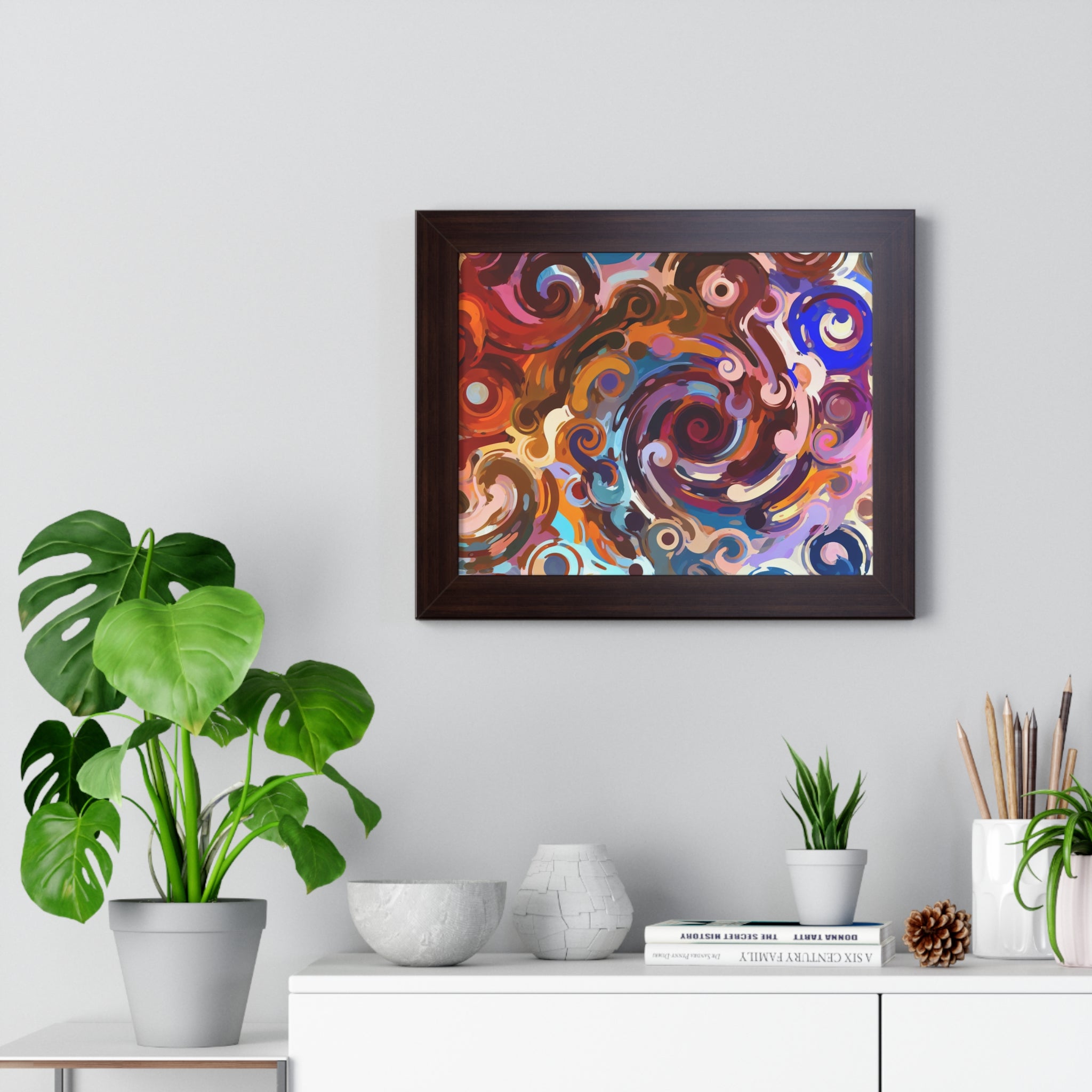 Elysian Whirls and Splashes | Framed Print