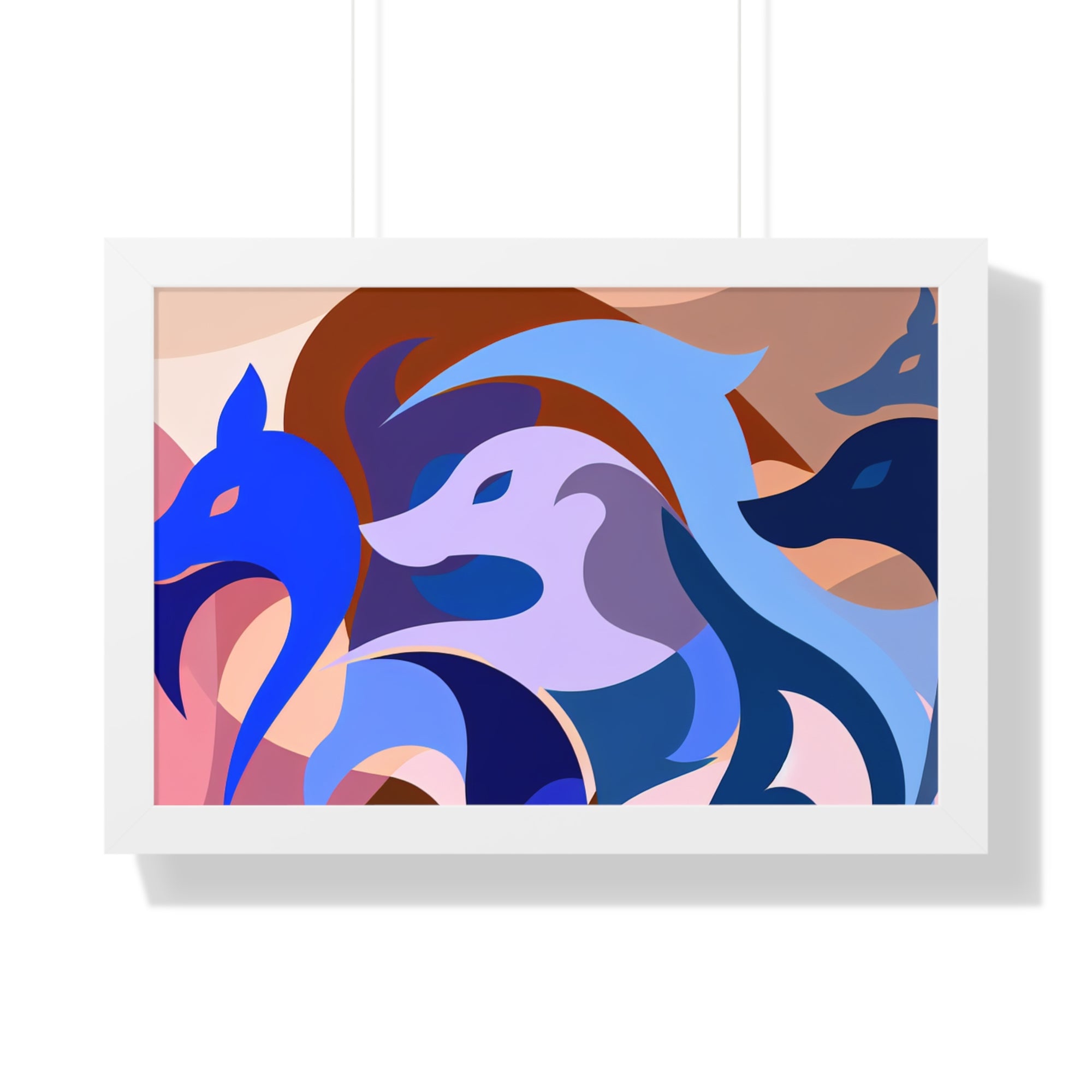 Foxes in Fluidity | Framed Print