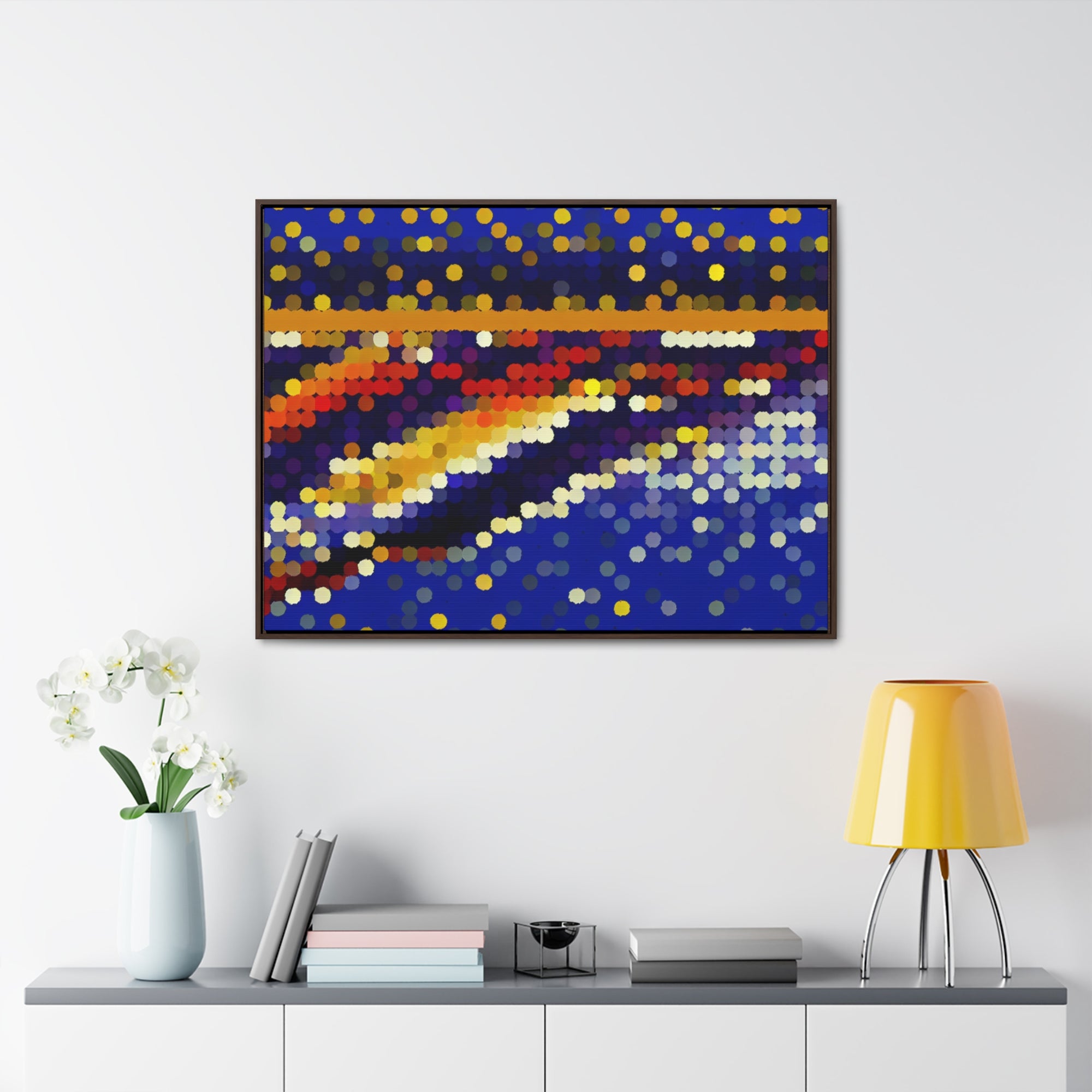 Ethereal Dots in Motion | Framed Canvas