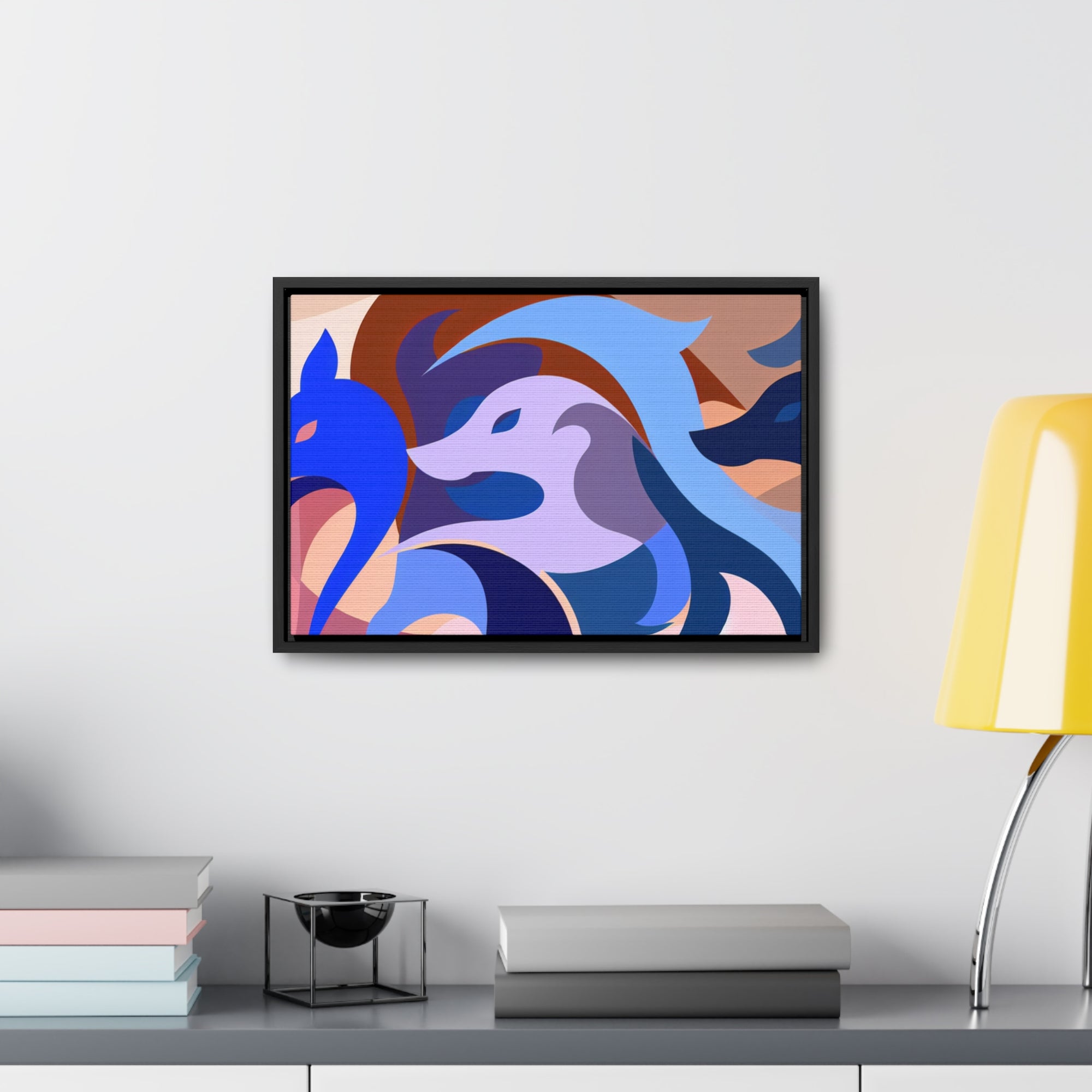 Foxes in Fluidity | Framed Canvas