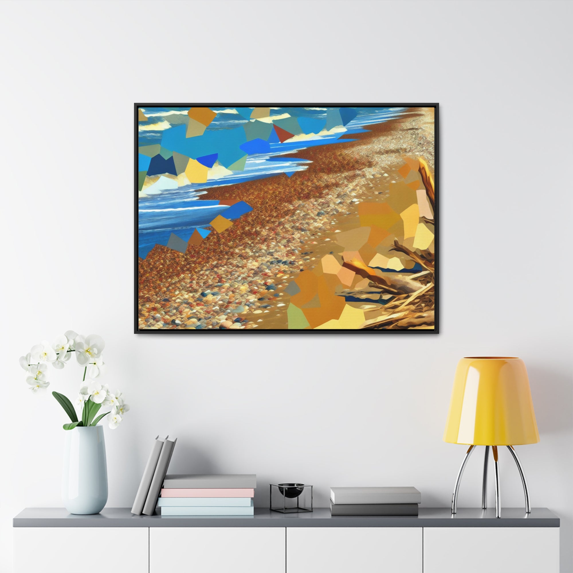 Tidal Whispers and Sunlight | Framed Canvas