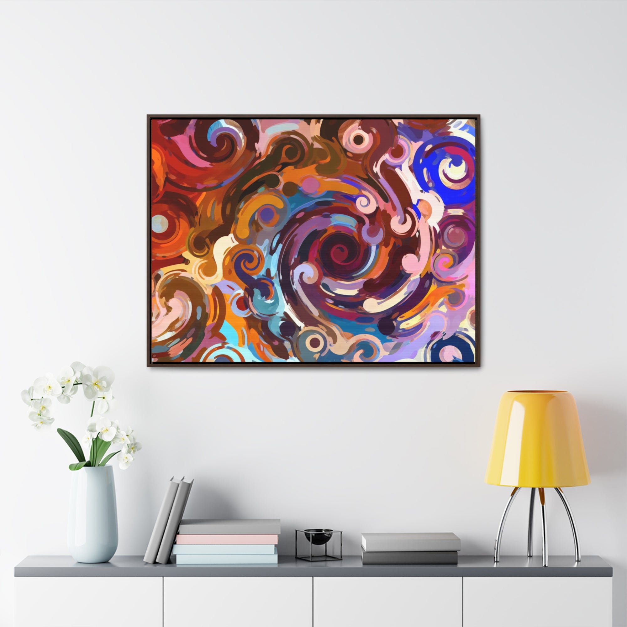 Elysian Whirls and Splashes | Framed Canvas