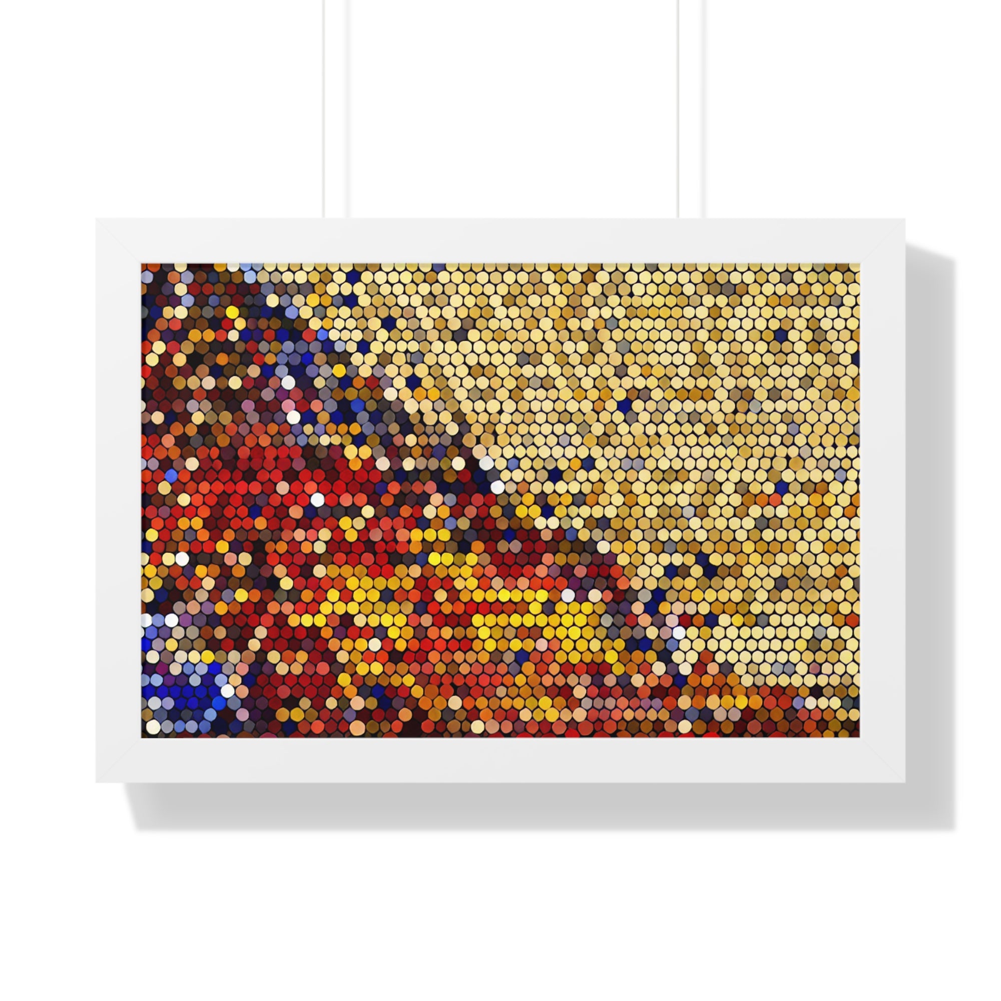 Hexagonal Warmth and Motion | Framed Print