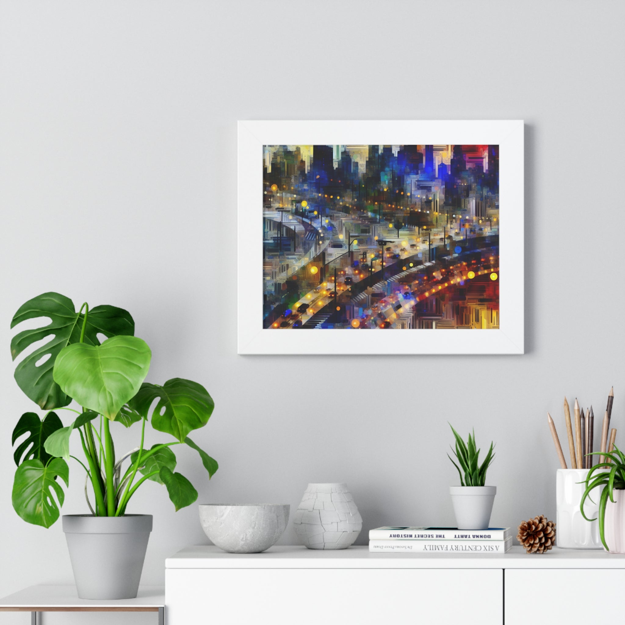 Neon Reverie and Shadows | Framed Print