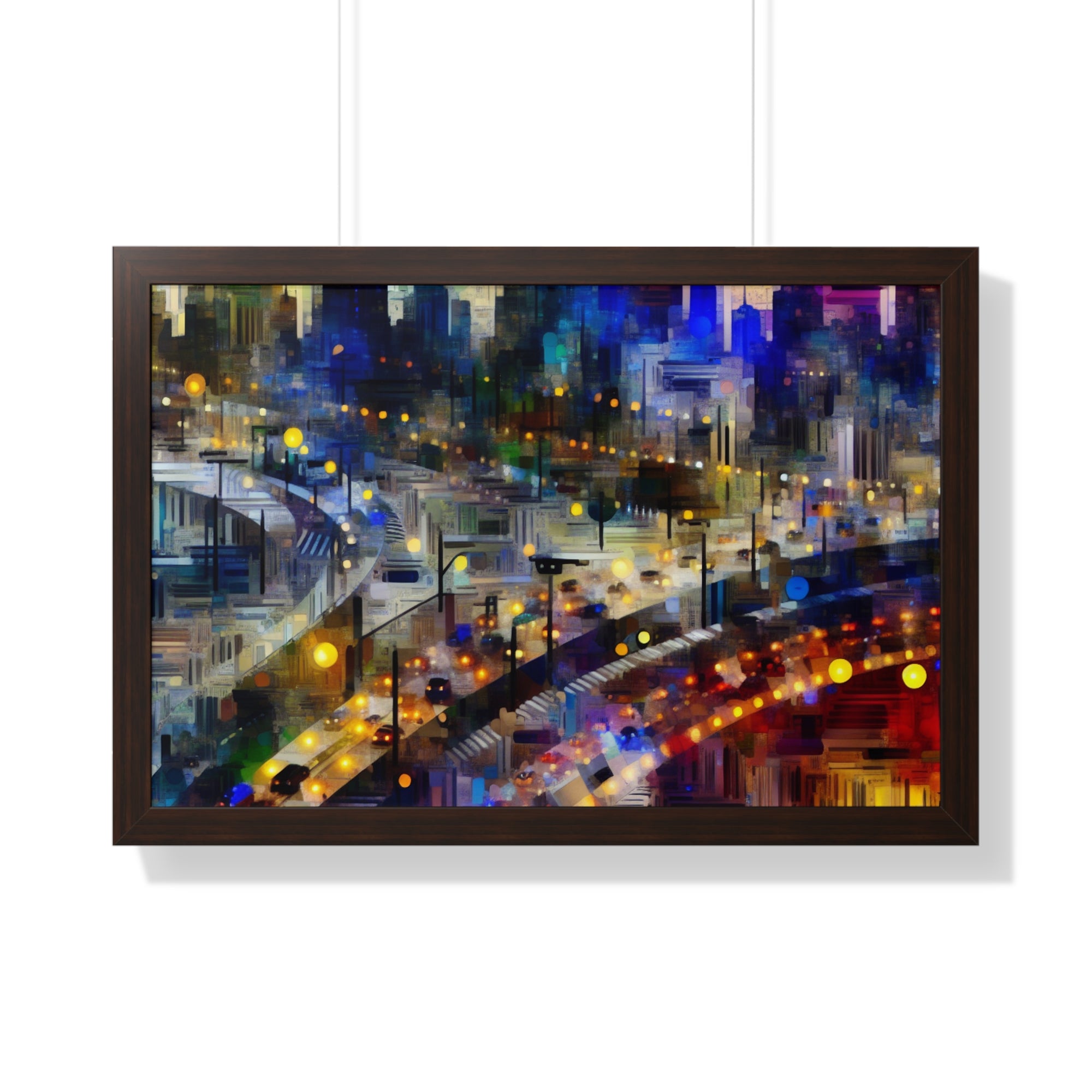 Neon Reverie and Shadows | Framed Print