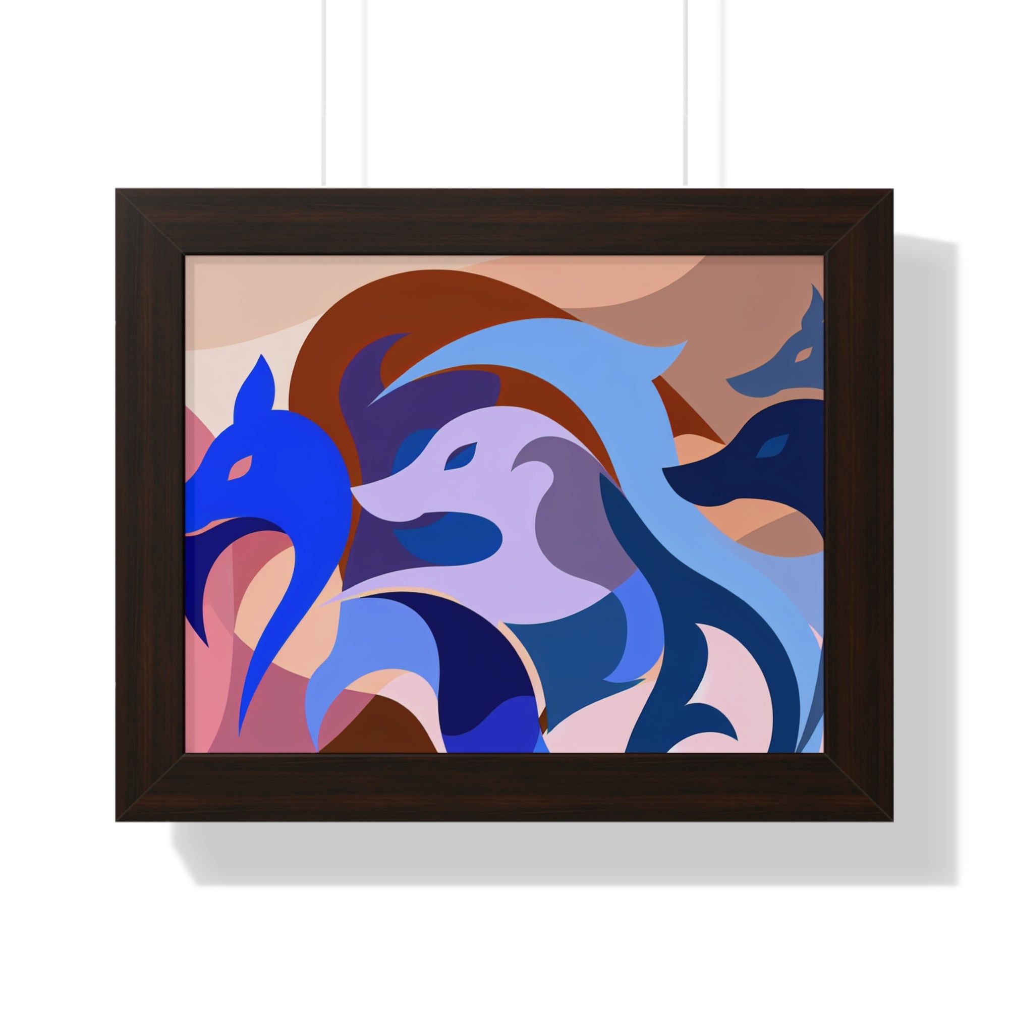 Foxes in Fluidity | Framed Print