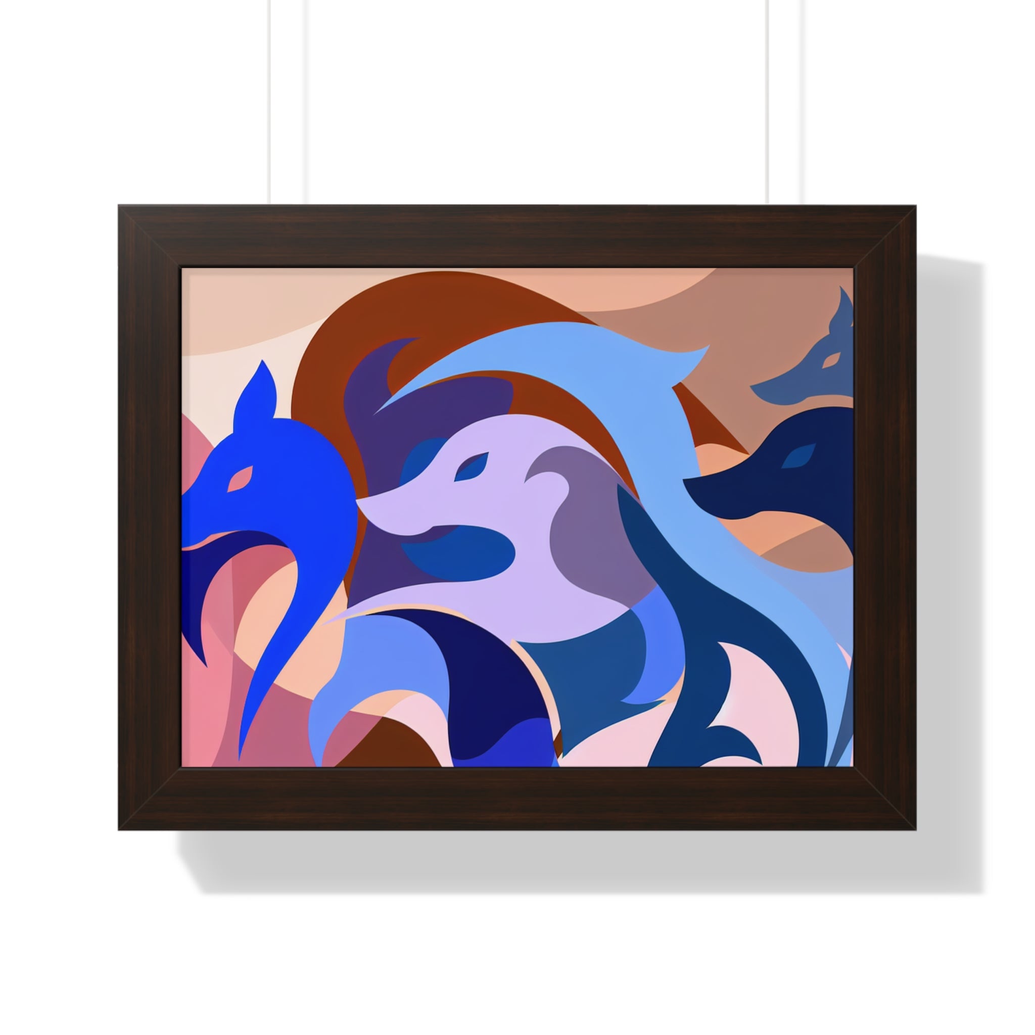 Foxes in Fluidity | Framed Print