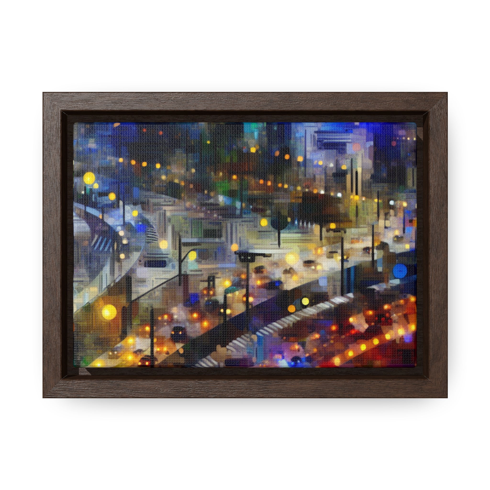 Neon Reverie and Shadows | Framed Canvas