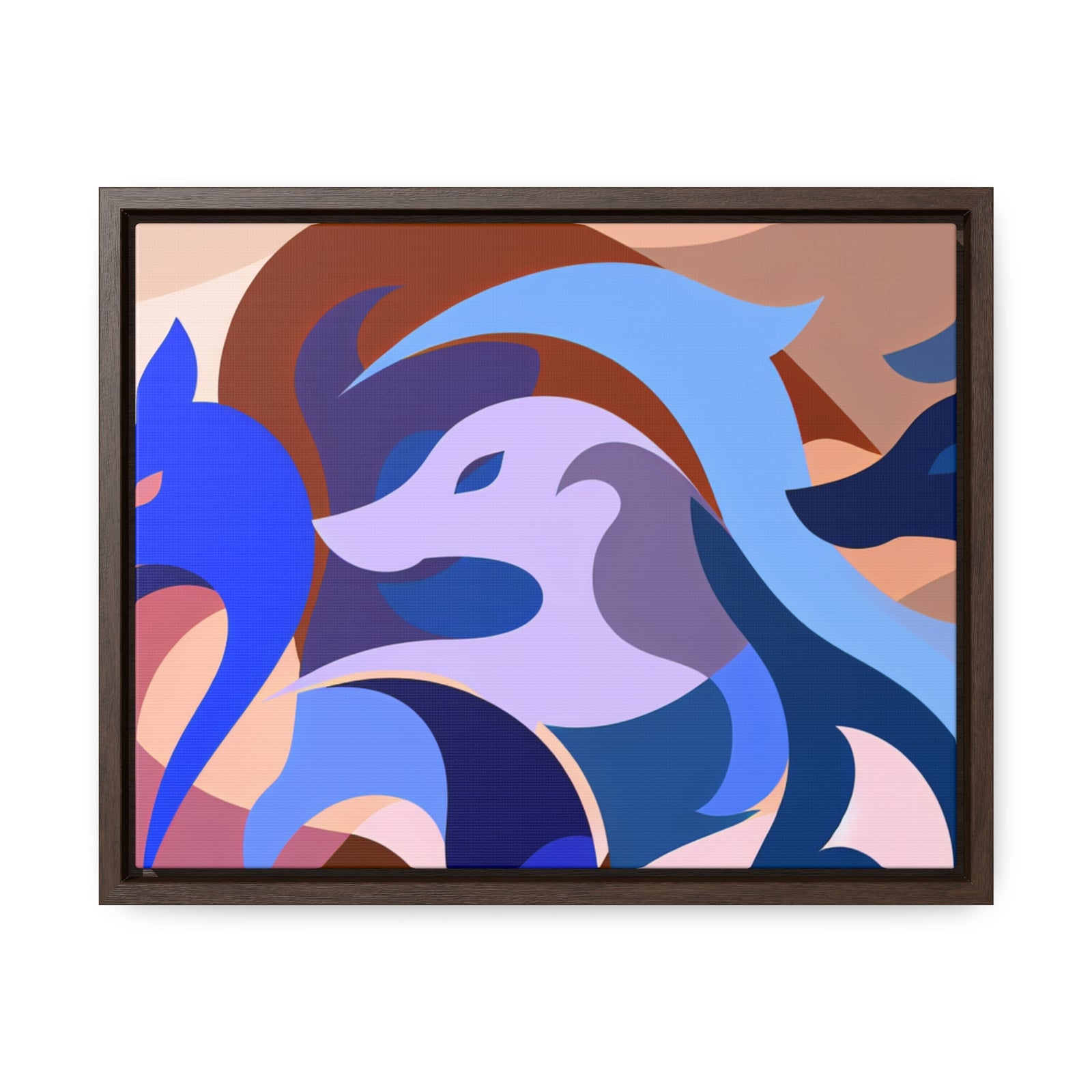 Foxes in Fluidity | Framed Canvas