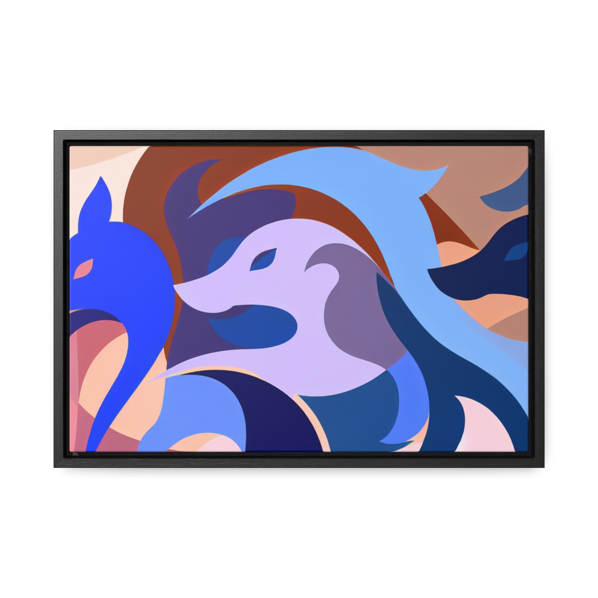 Foxes in Fluidity | Framed Canvas