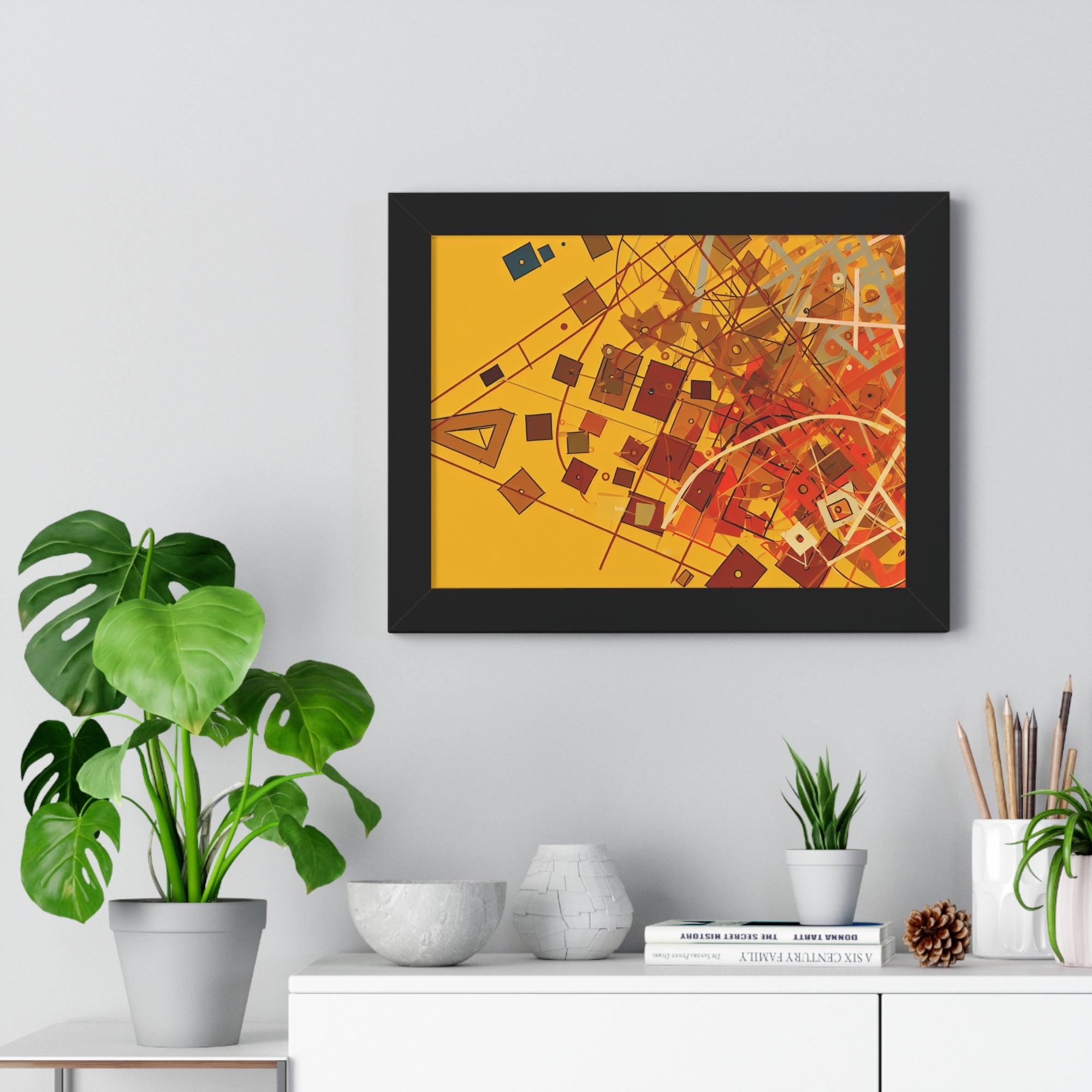 Vibrant Geometry Dance | Framed Print