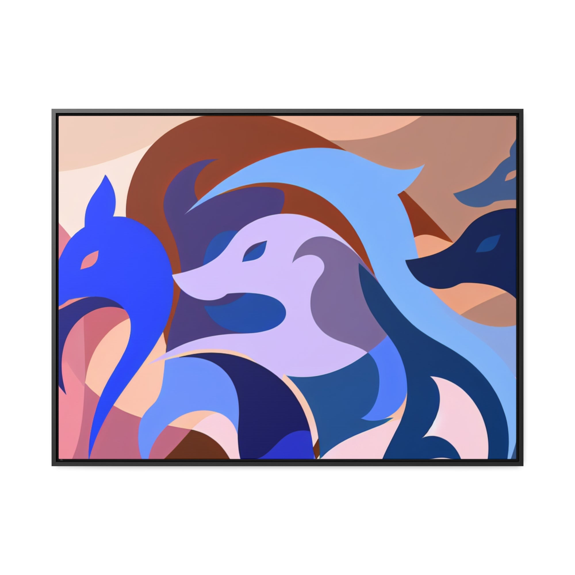 Foxes in Fluidity | Framed Canvas