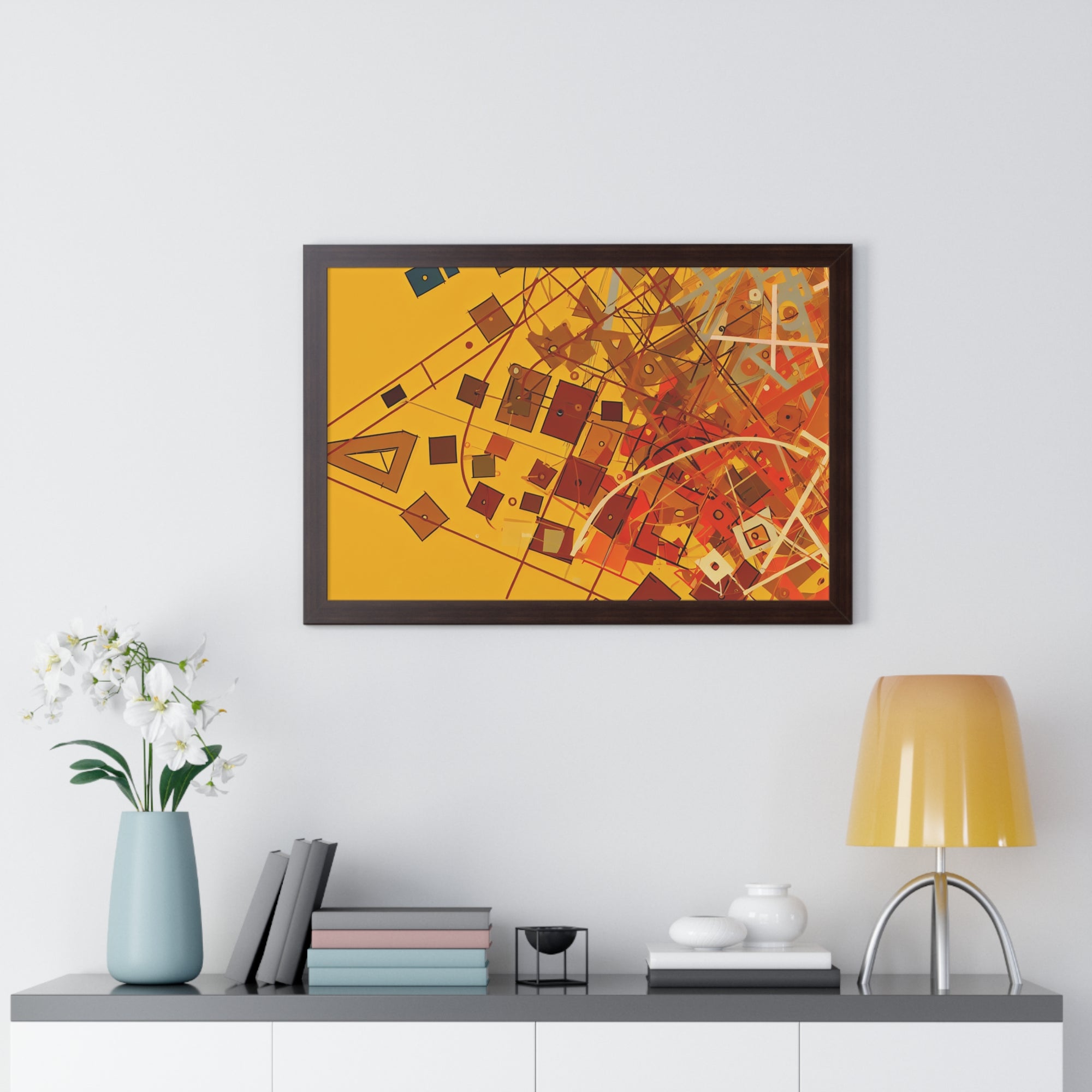 Vibrant Geometry Dance | Framed Print