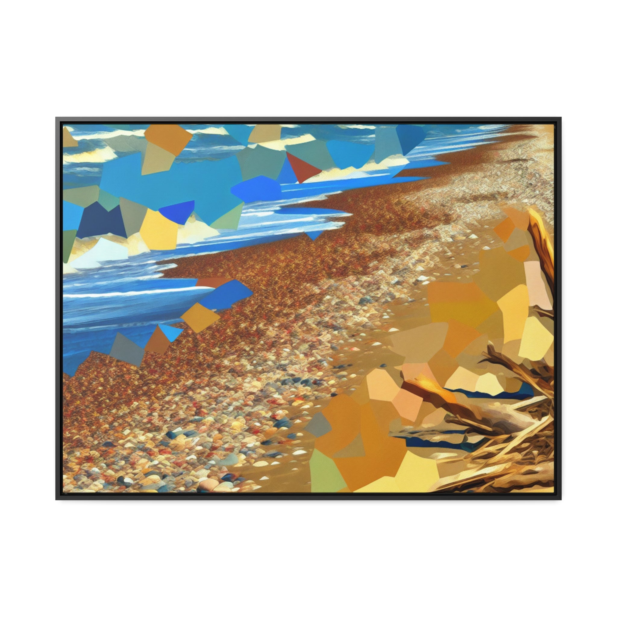 Tidal Whispers and Sunlight | Framed Canvas