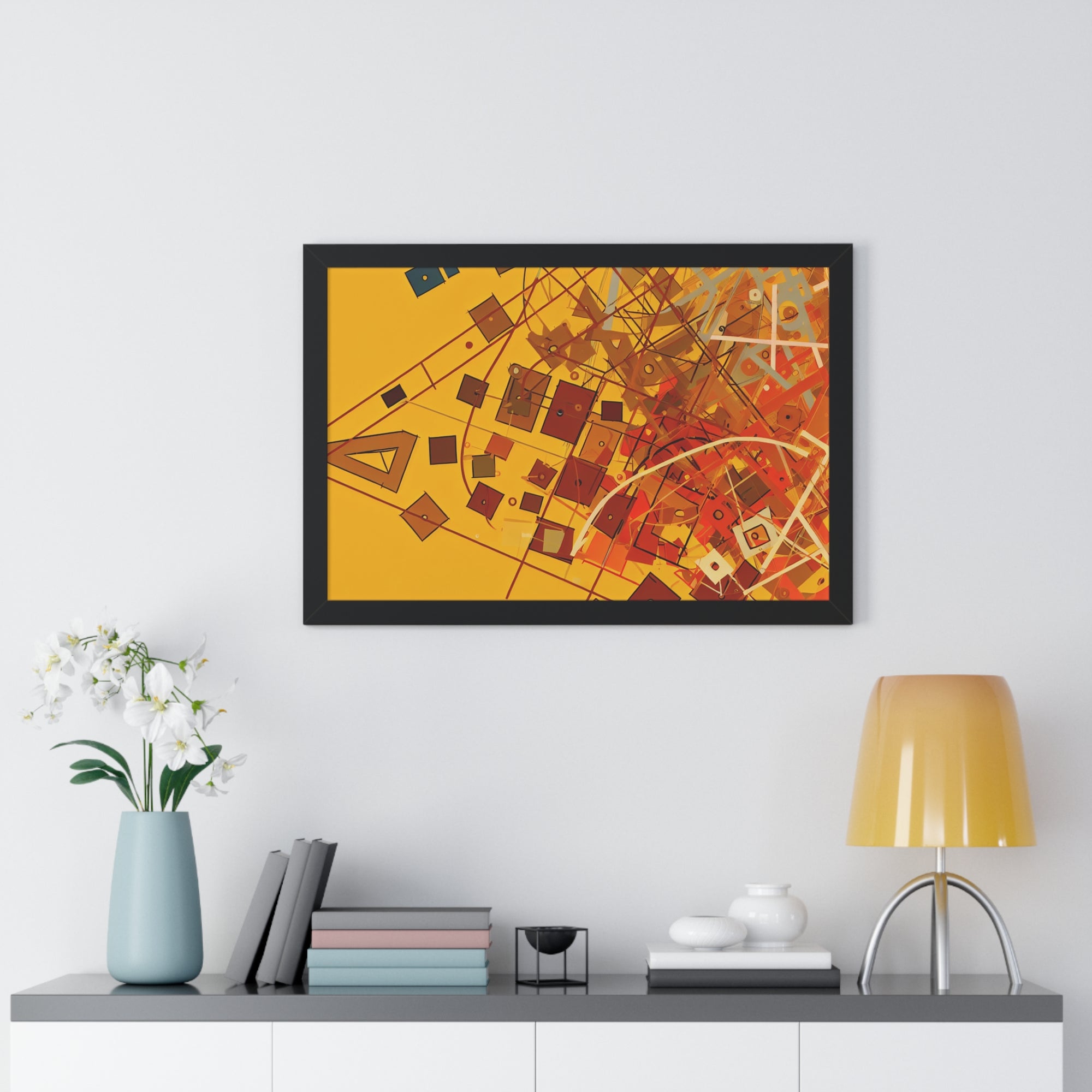 Vibrant Geometry Dance | Framed Print