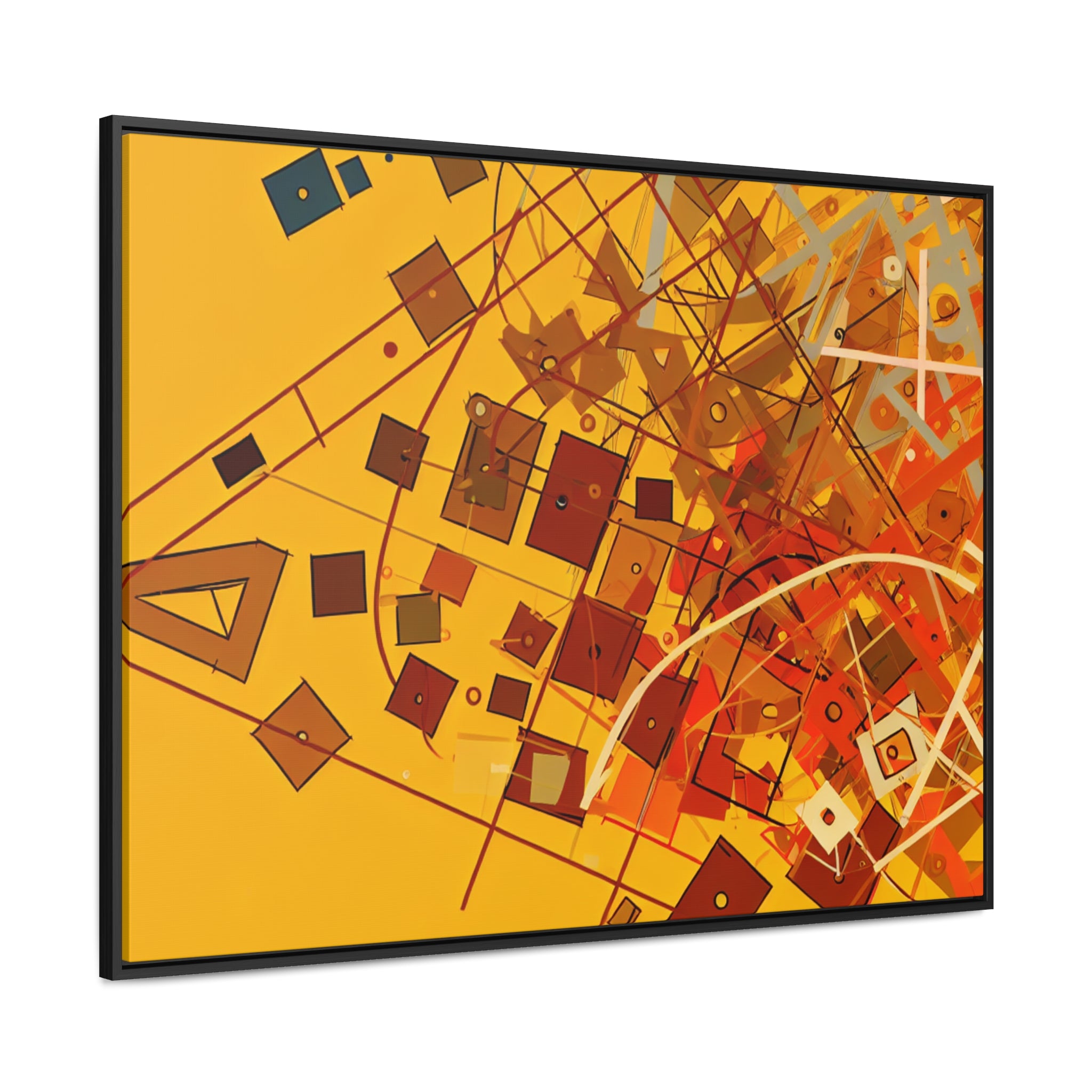 Vibrant Geometry Dance | Framed Canvas