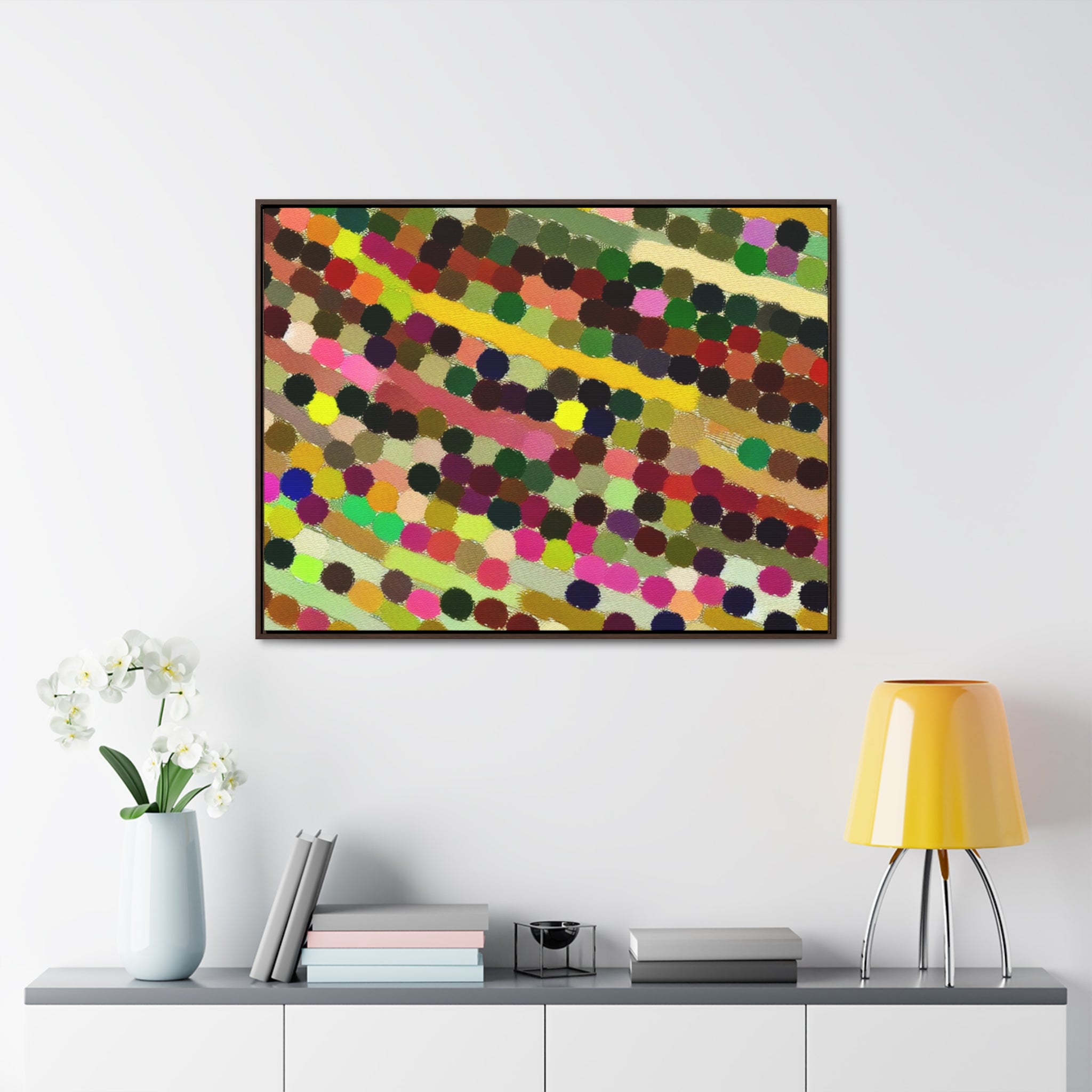 Ebullient Dot Symphony | Framed Canvas