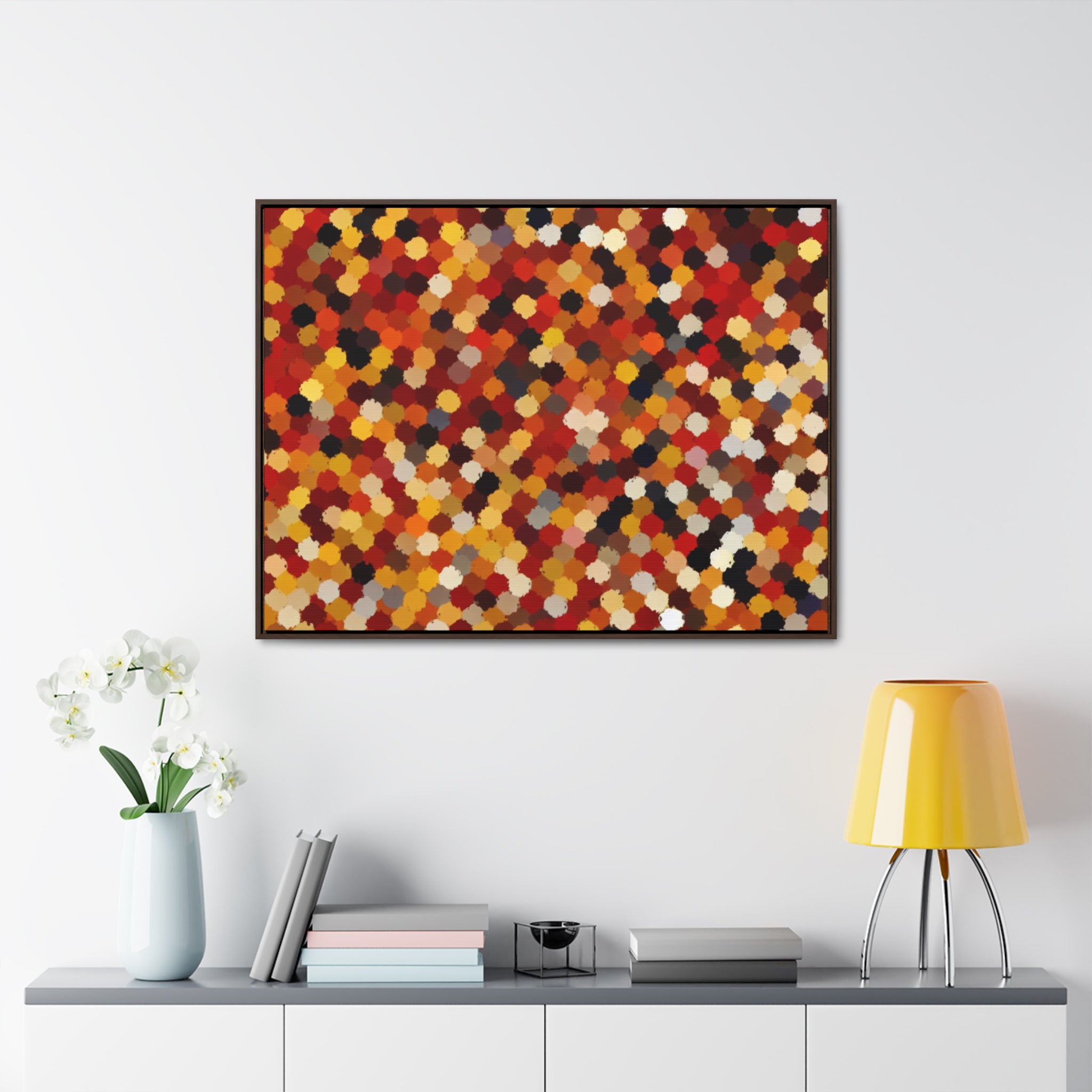 Radiant Dance of Circles | Framed Canvas