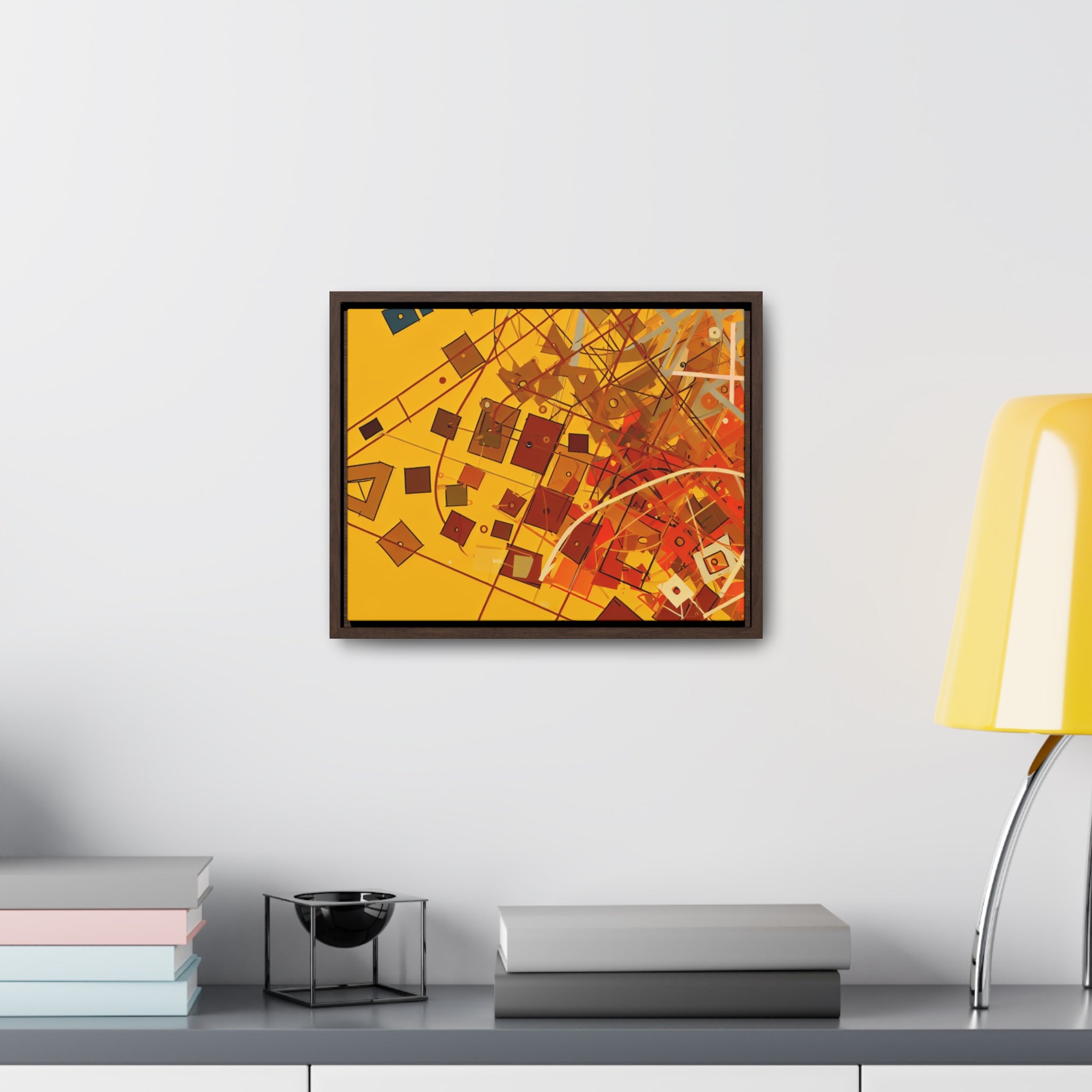 Vibrant Geometry Dance | Framed Canvas