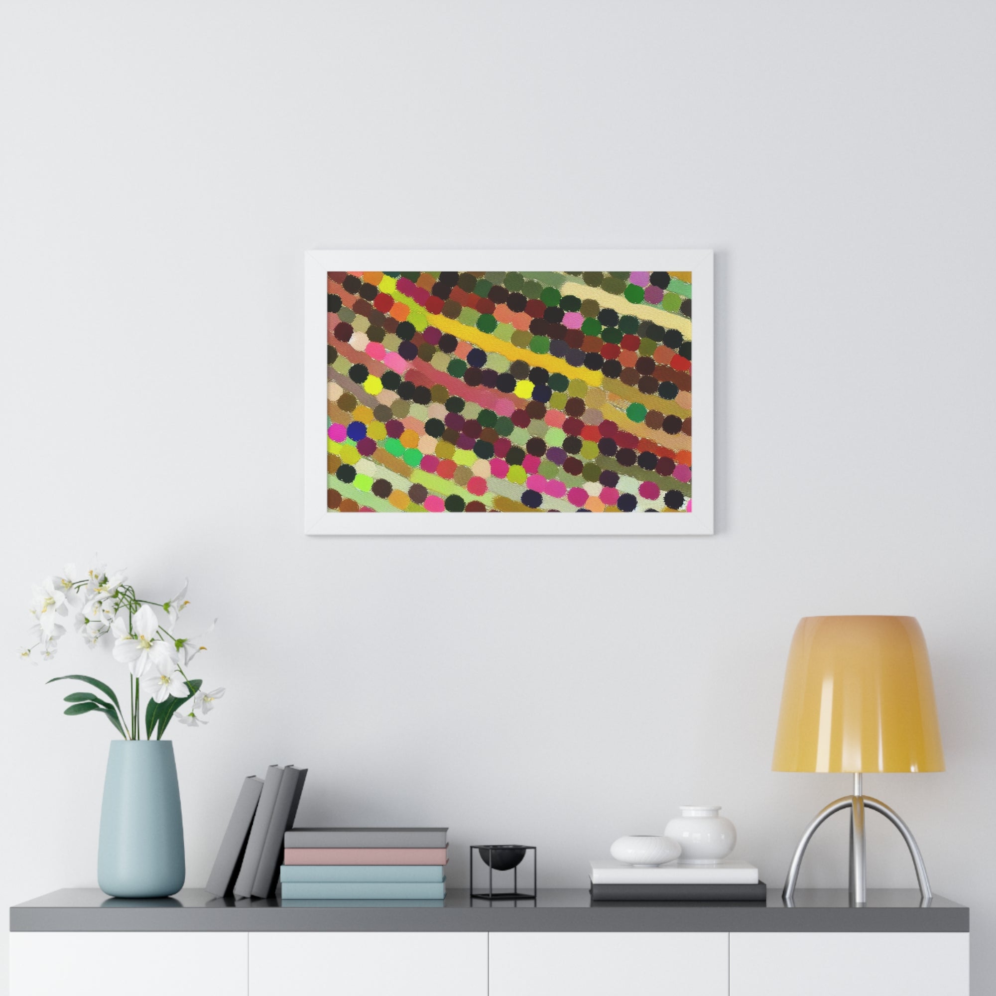 Ebullient Dot Symphony | Framed Print