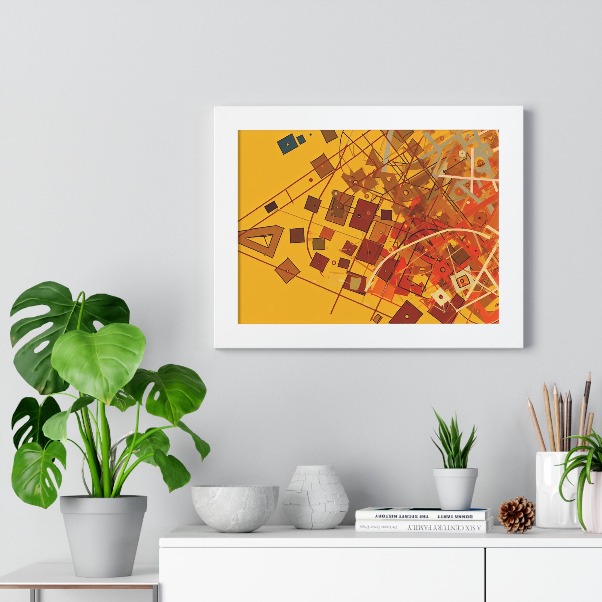 Vibrant Geometry Dance | Framed Print