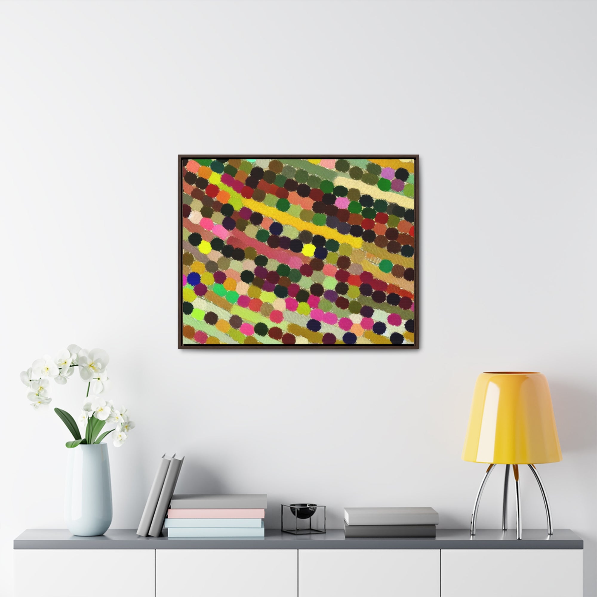 Ebullient Dot Symphony | Framed Canvas