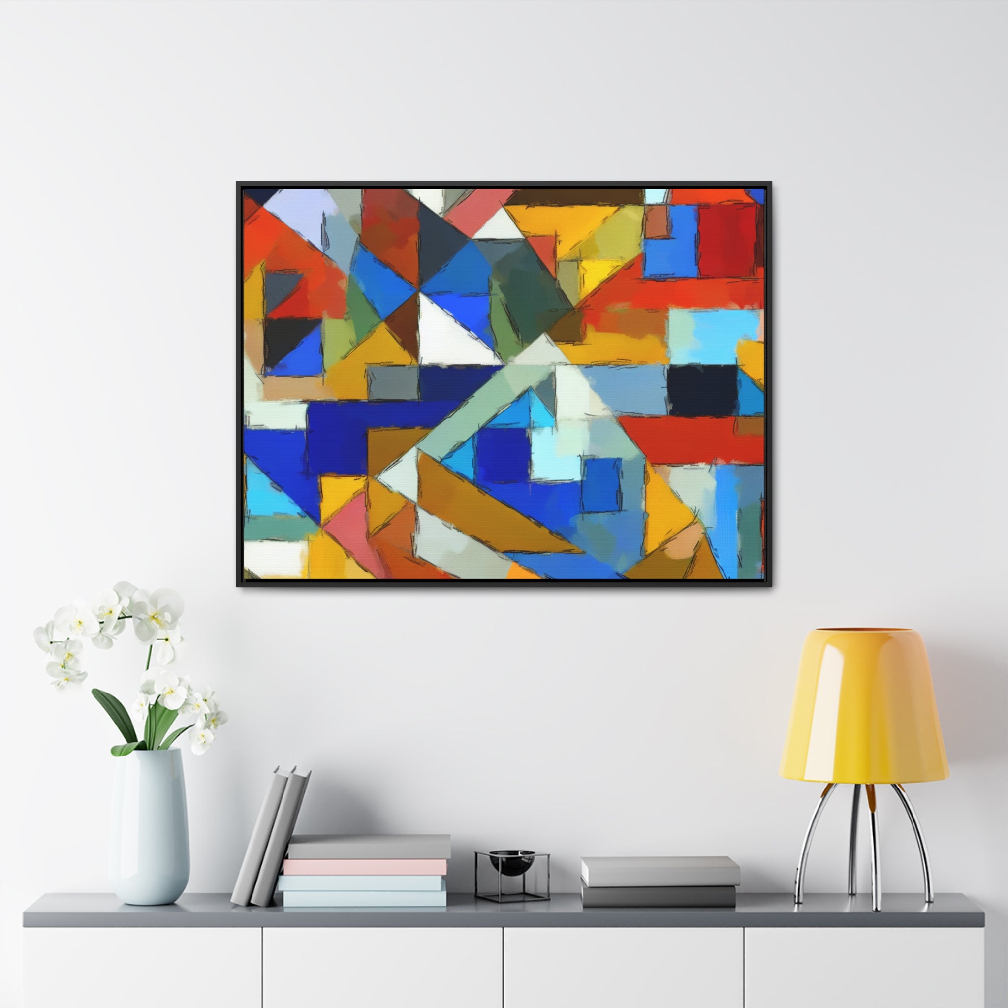 Geometric Pulse and Color | Framed Canvas