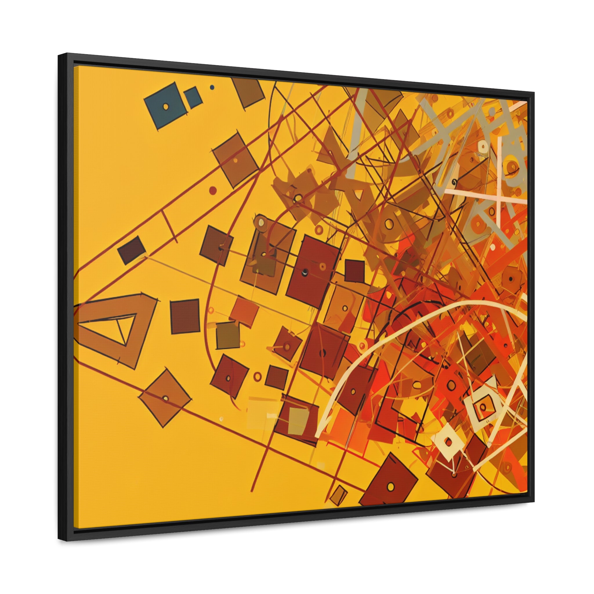 Vibrant Geometry Dance | Framed Canvas