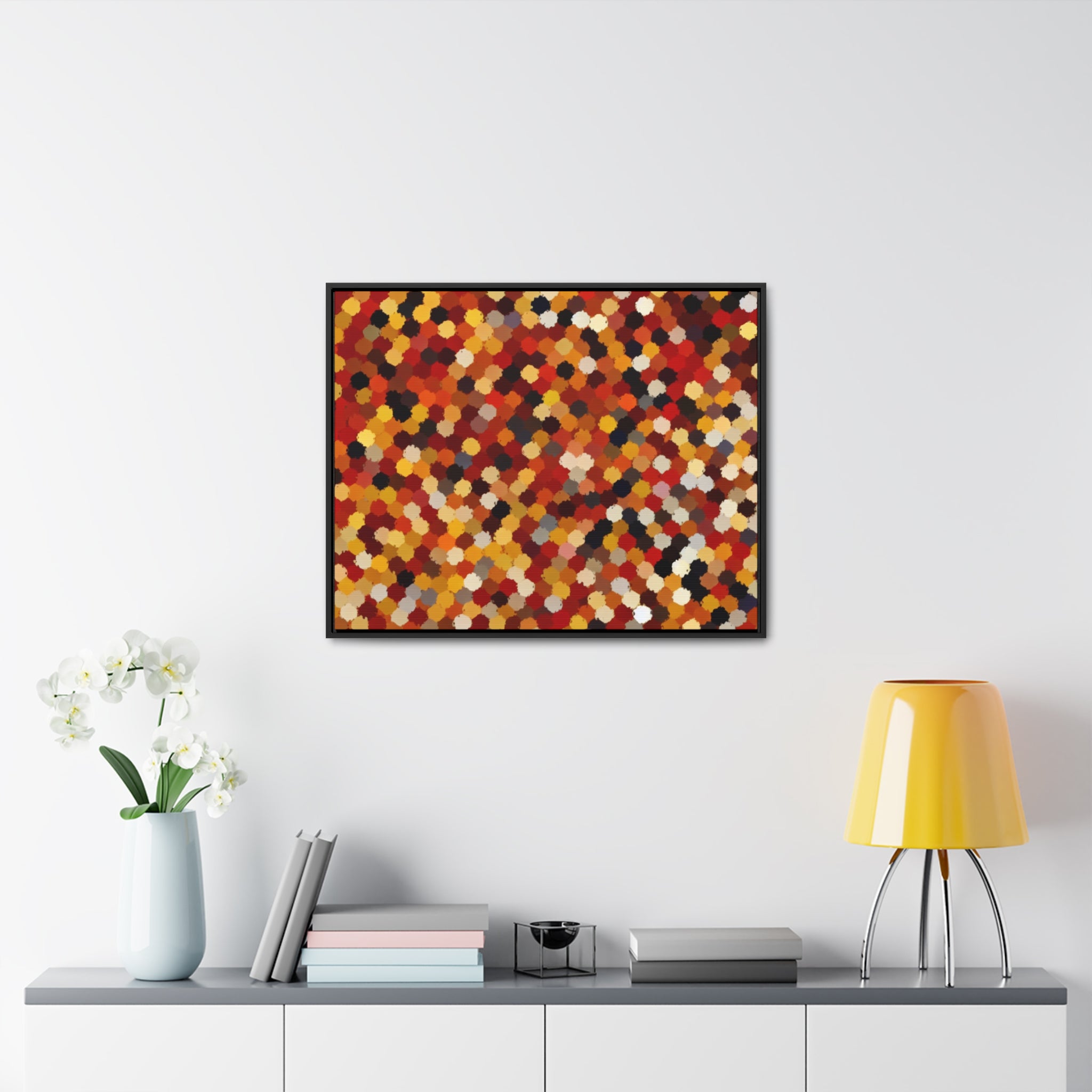 Radiant Dance of Circles | Framed Canvas