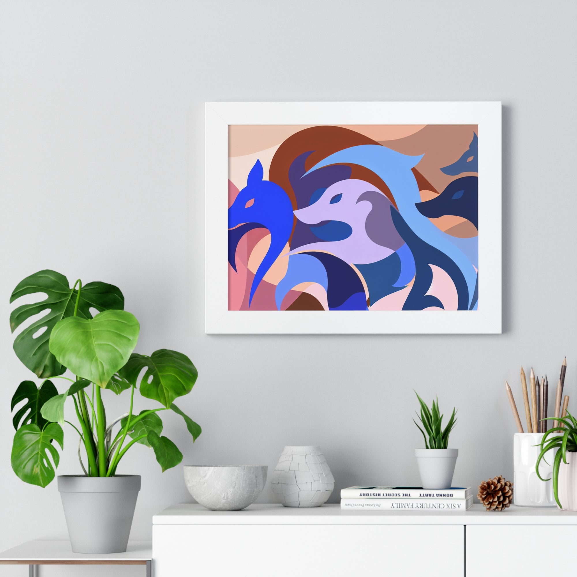 Foxes in Fluidity | Framed Print