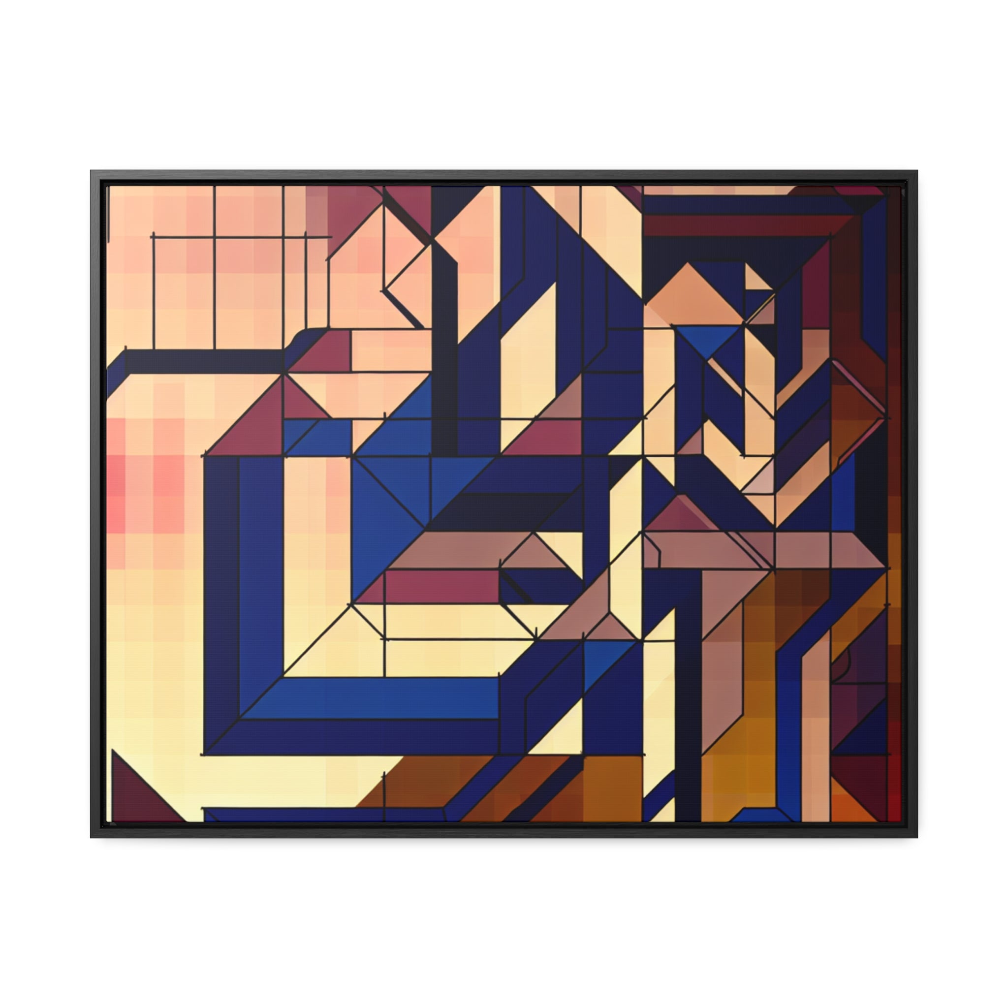 Fluid Geometry and Harmony | Framed Canvas