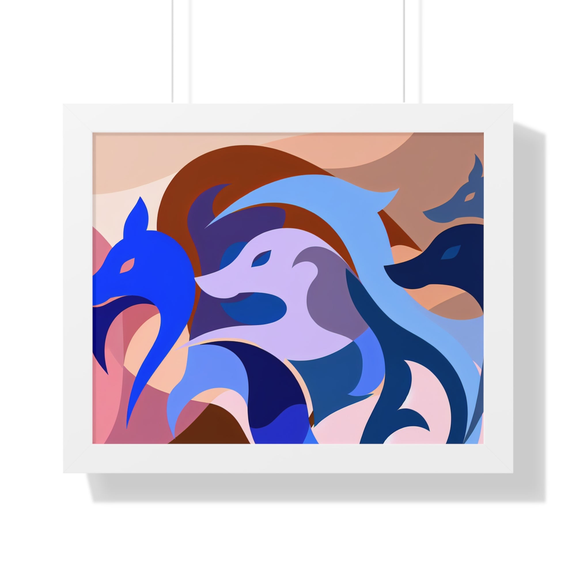 Foxes in Fluidity | Framed Print