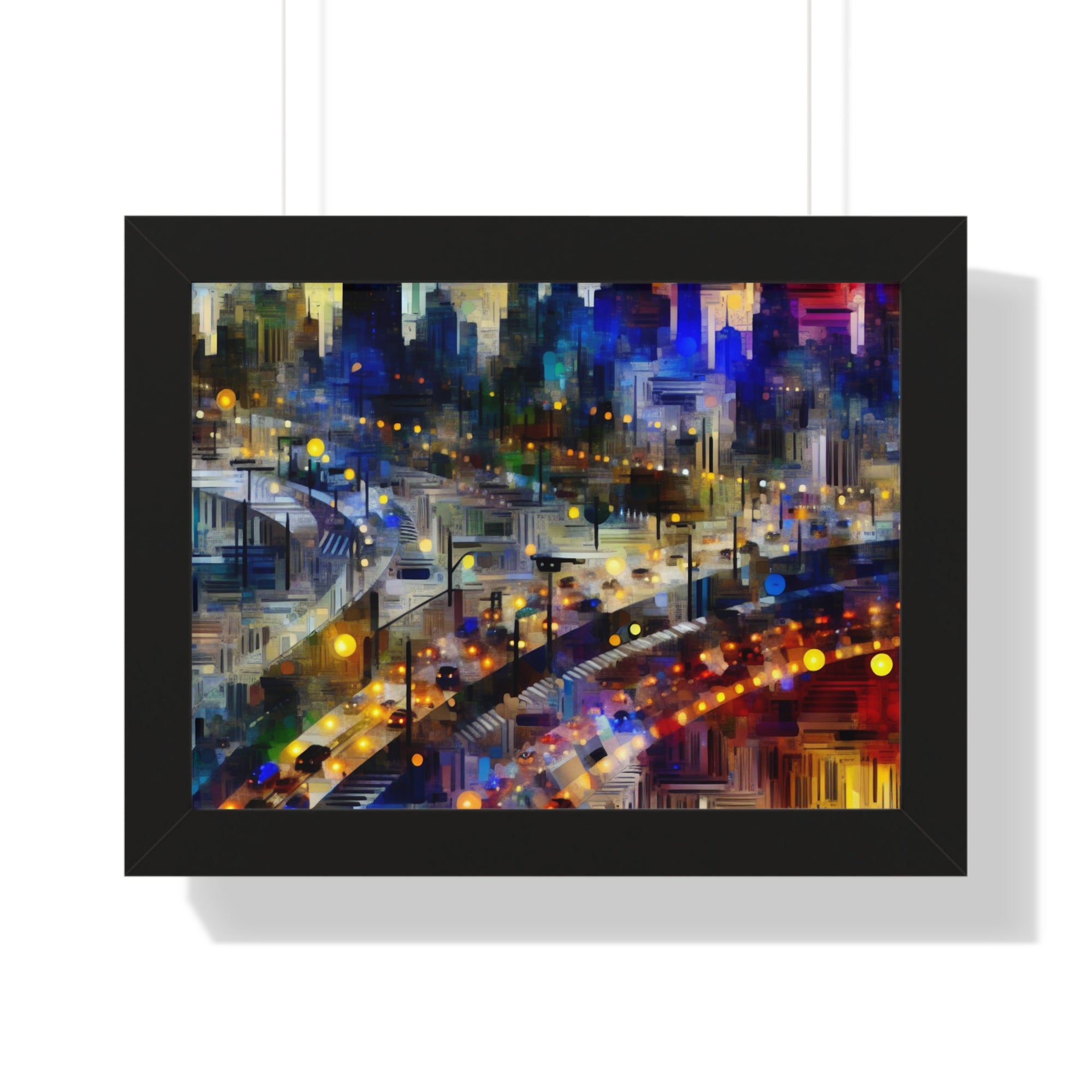 Neon Reverie and Shadows | Framed Print