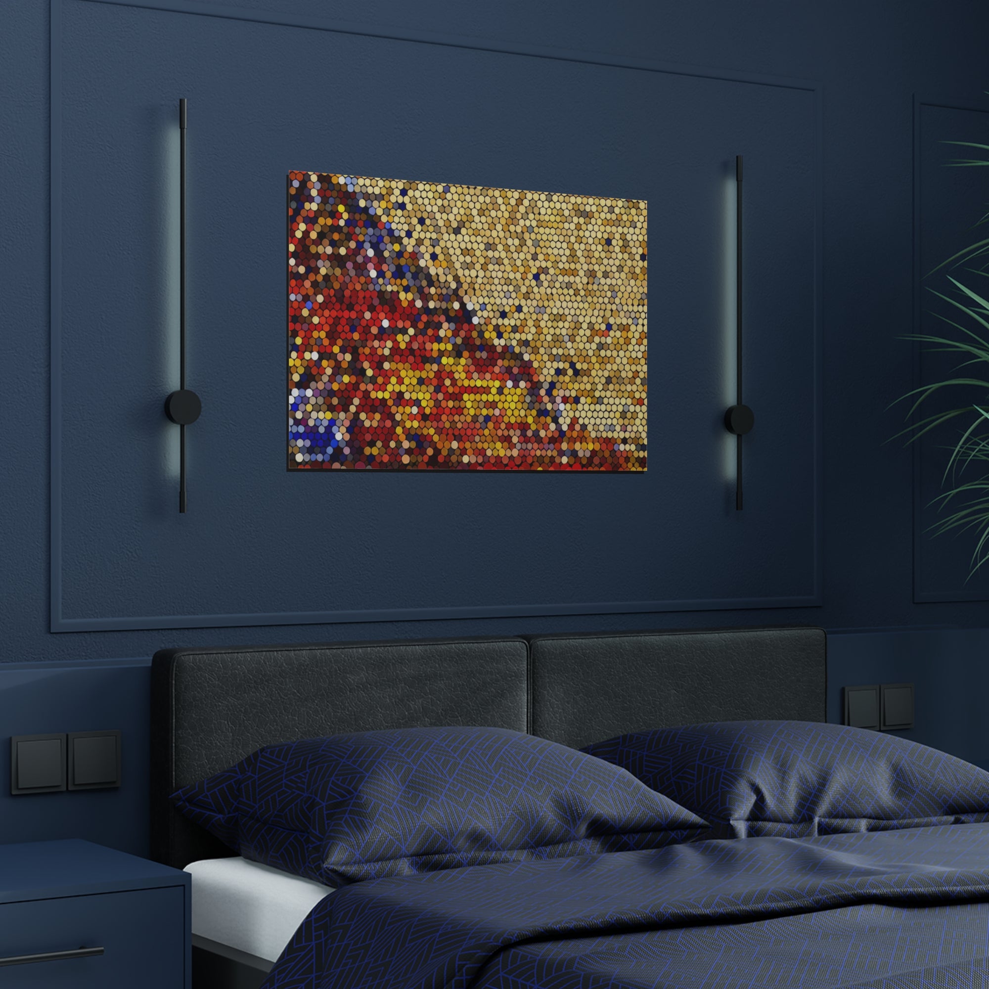 Hexagonal Warmth and Motion | Satin Print