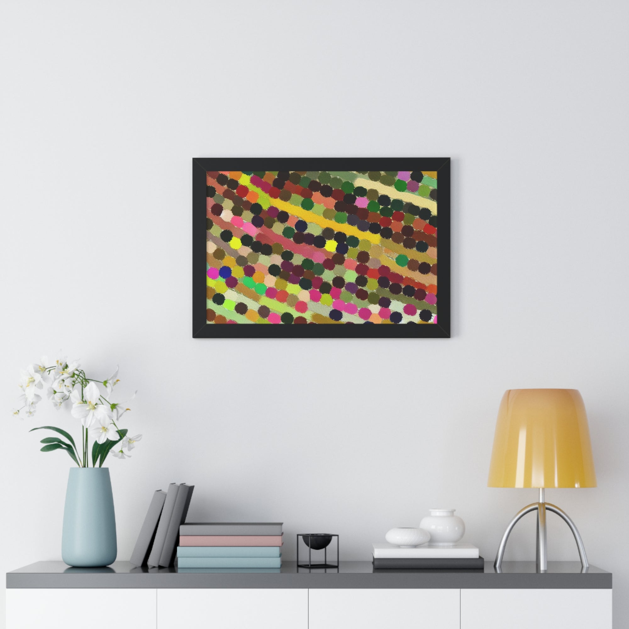 Ebullient Dot Symphony | Framed Print