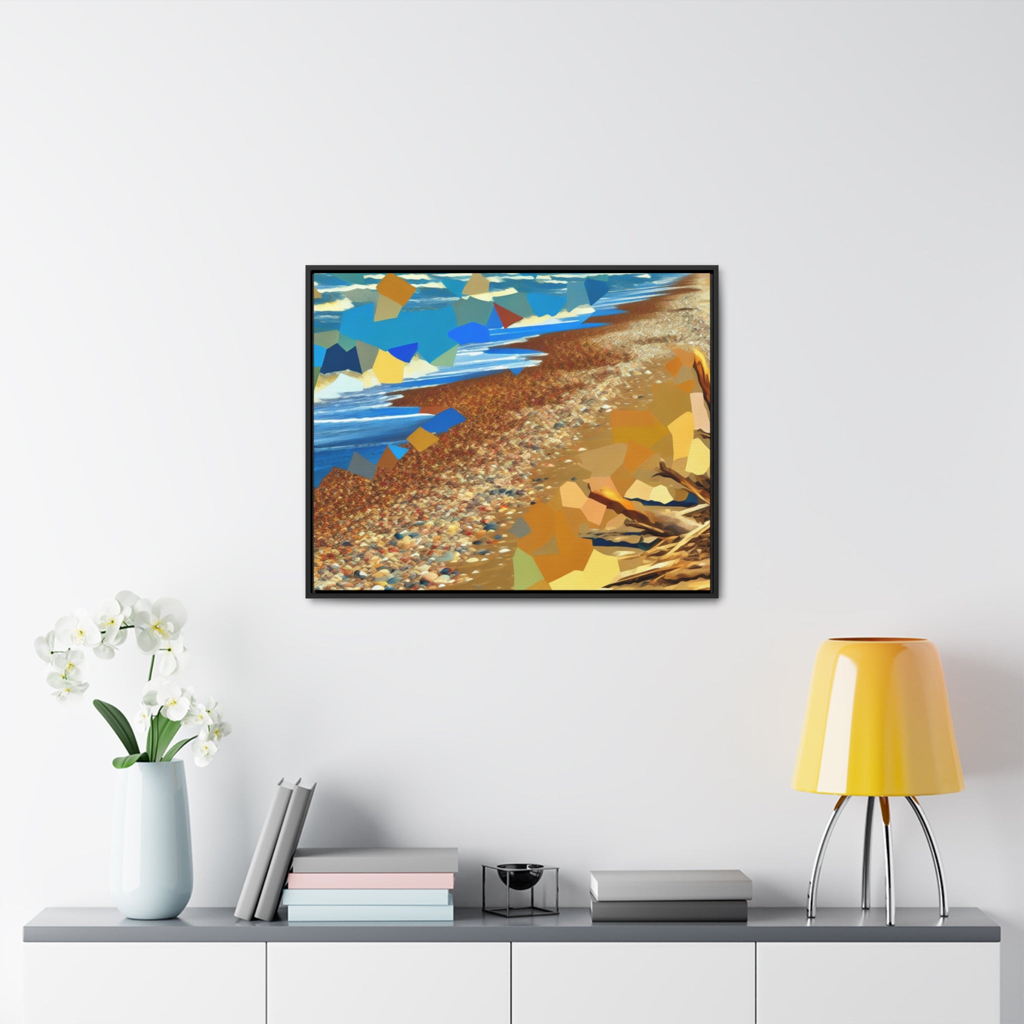 Tidal Whispers and Sunlight | Framed Canvas